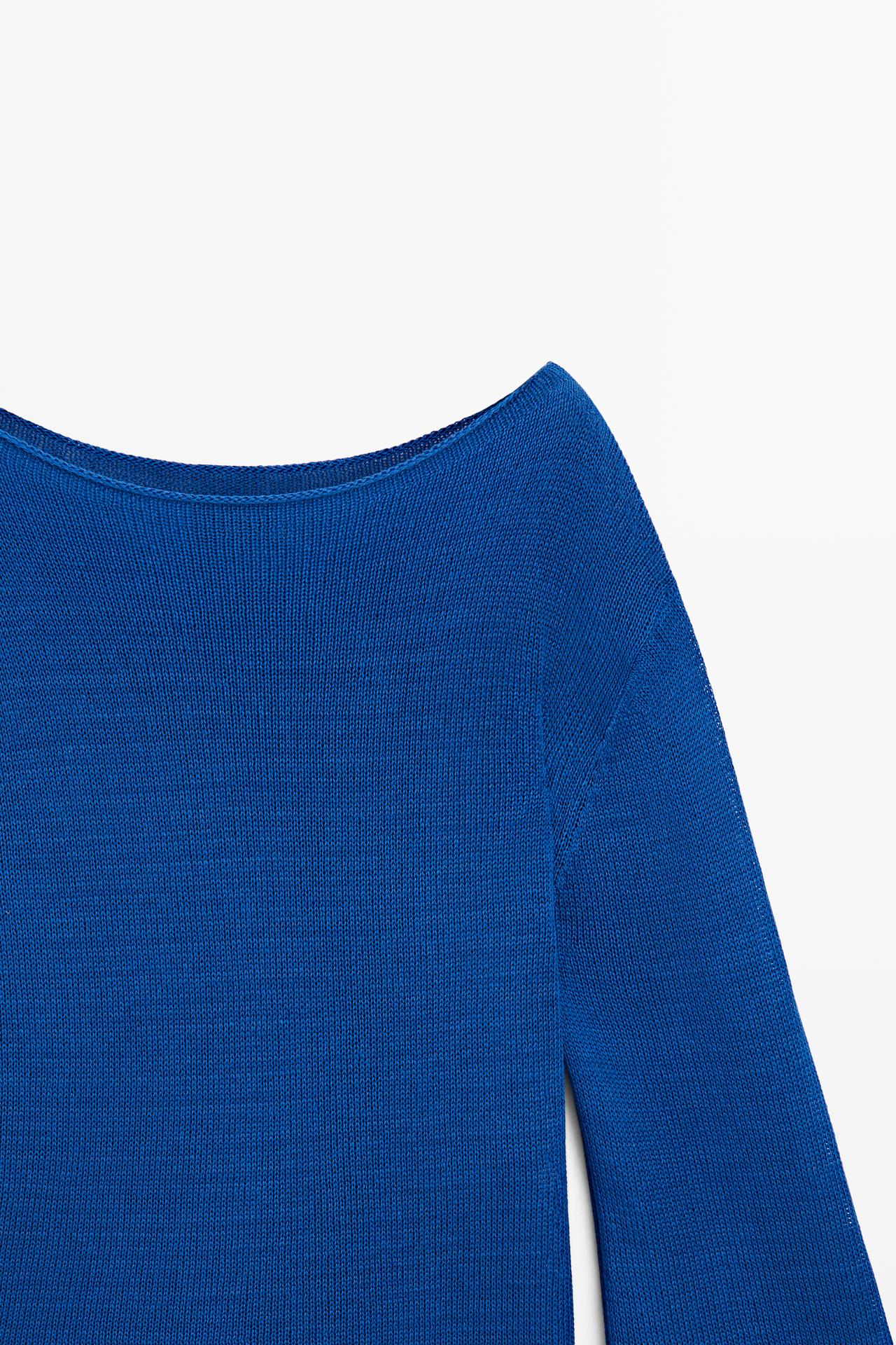 100% mercerised cotton sweater — DEEP BLUE