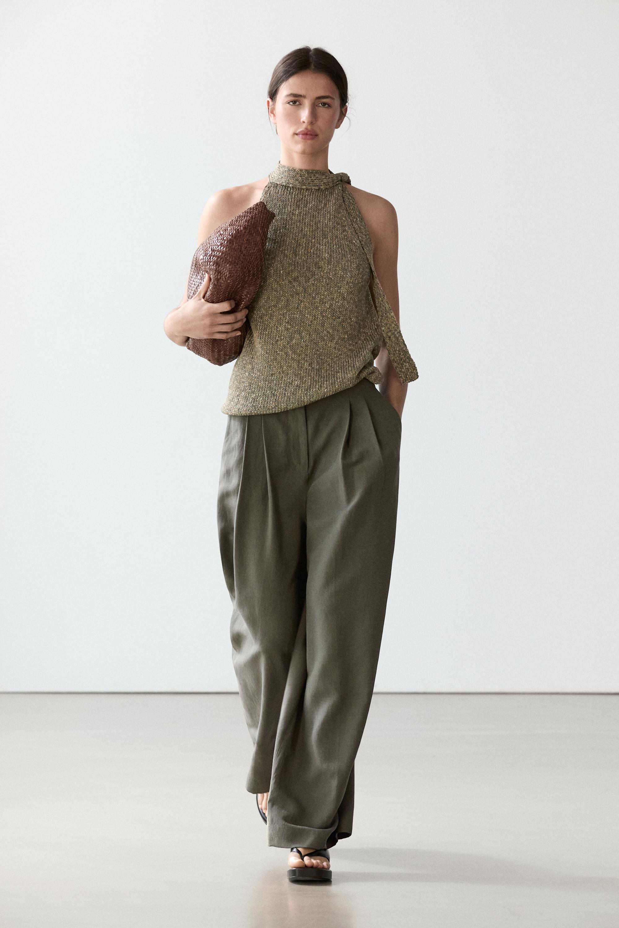 100% cotton halter top with tie detail