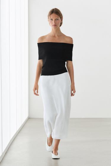 Off-the-shoulder top — BLACK 1
