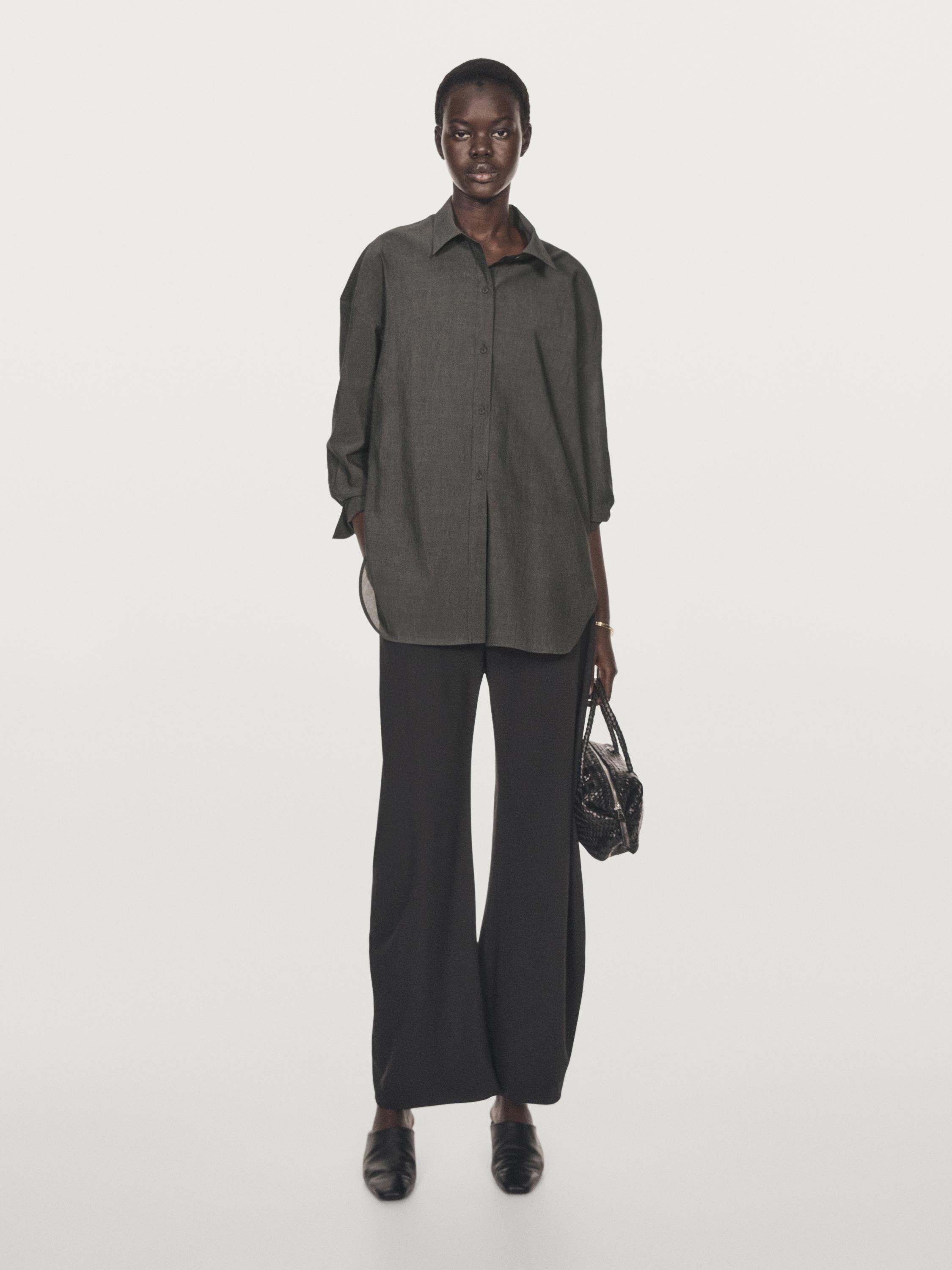 قميص مقاس كبير من القطن المخلوط