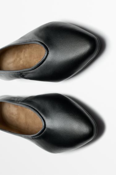 Soft leather pointed toe ballerina — BLACK 5