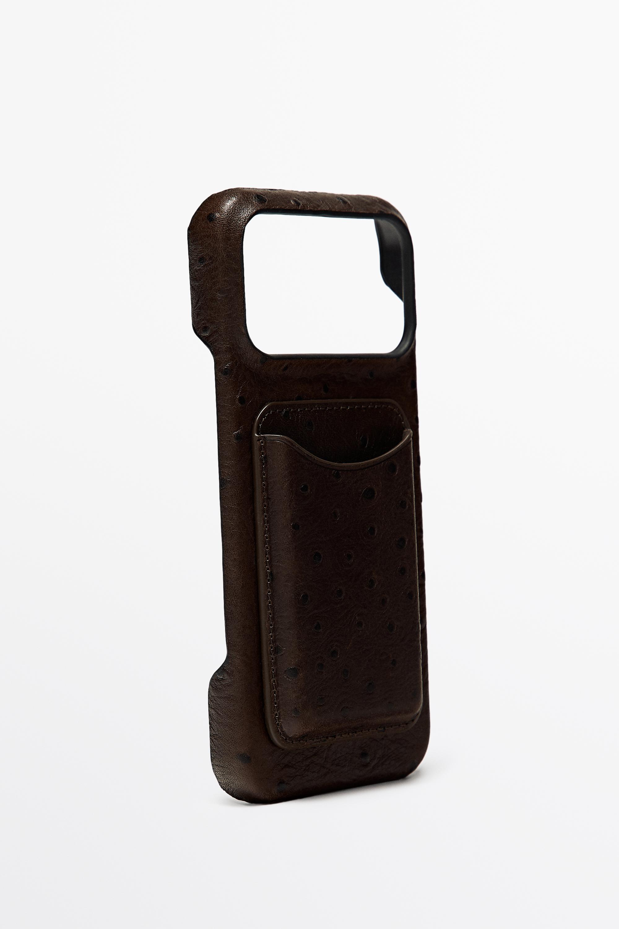 Textured Nappa leather iPhone 17 Pro Max case