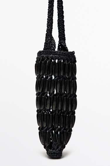 Crossbody bag with wooden details — BLACK 4