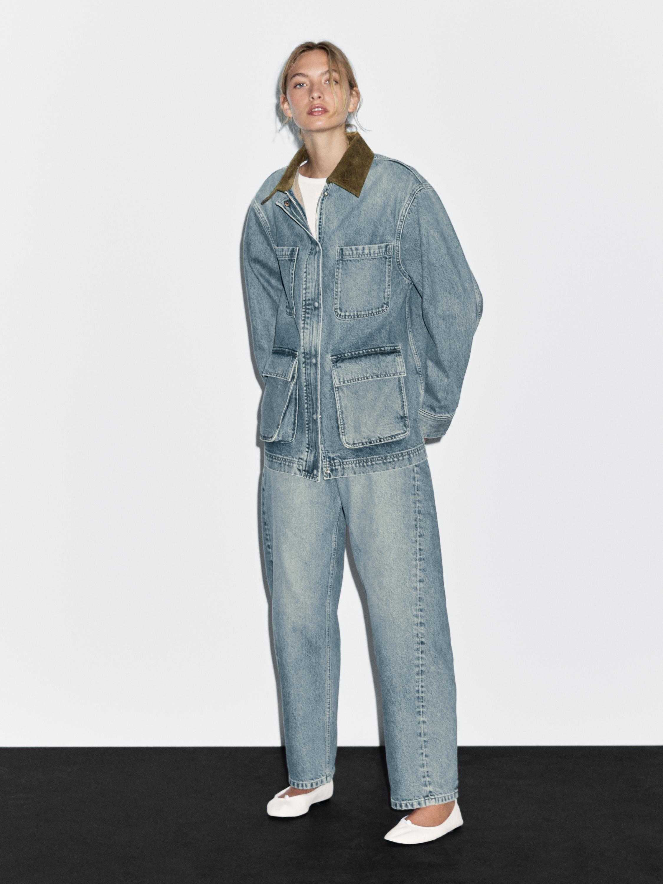 Chaqueta denim bolsillos