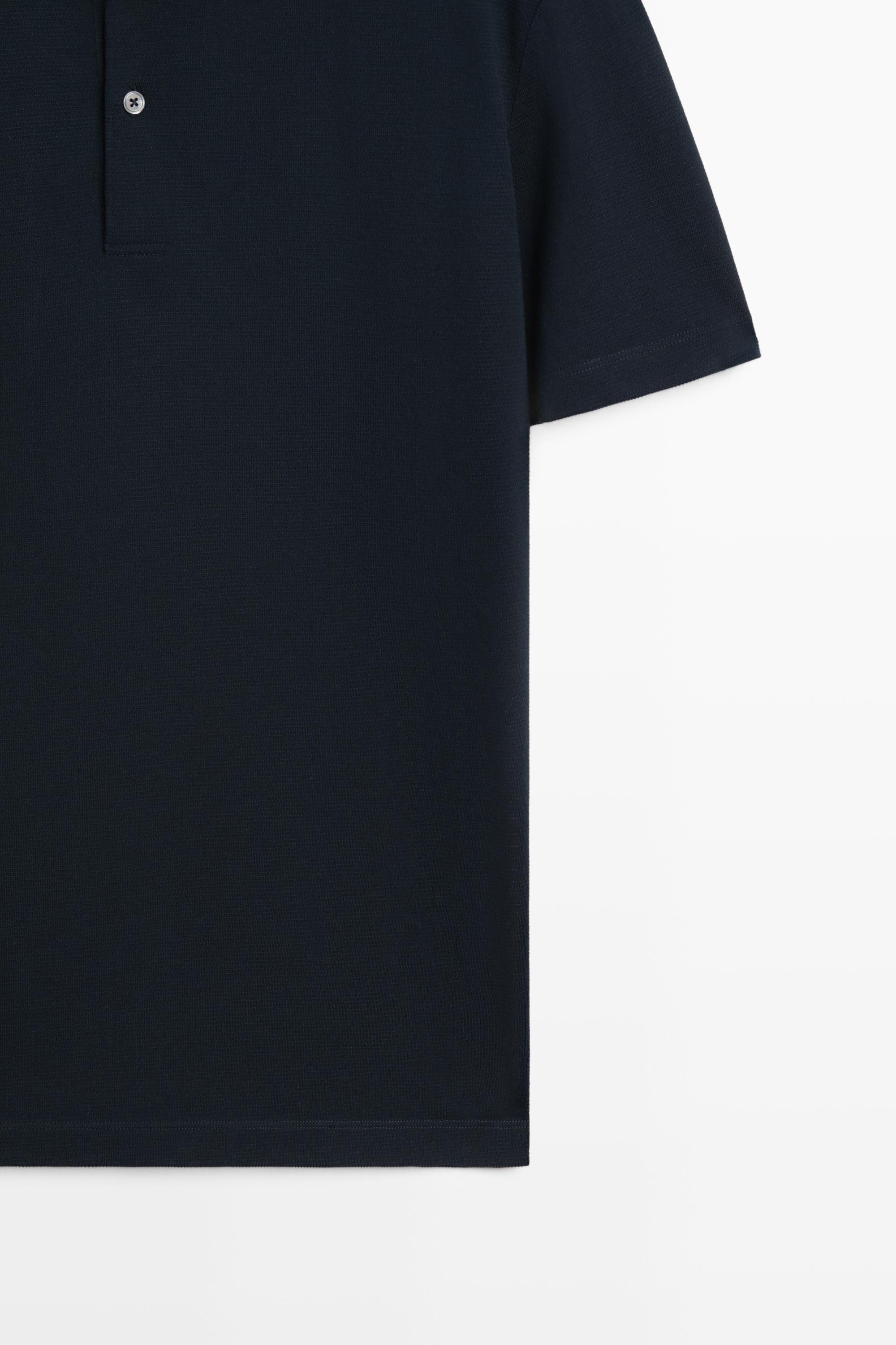 100% cotton structured polo shirt — NAVY BLUE