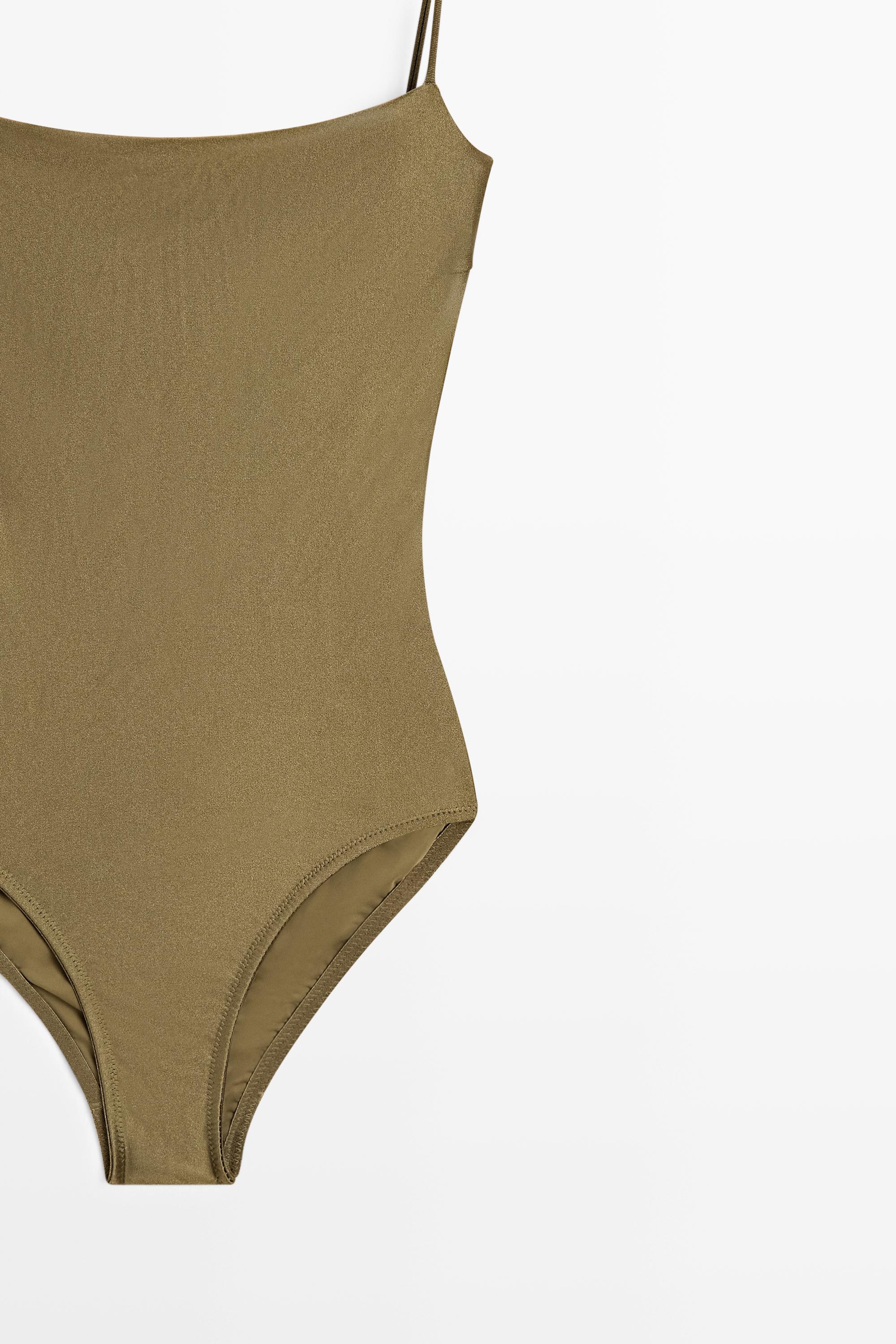 Swimsuit with thin straps — KHAKI
