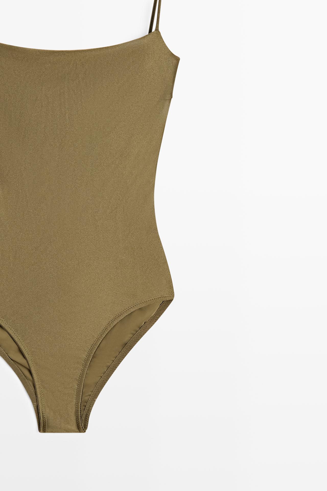 Swimsuit with thin straps — KHAKI