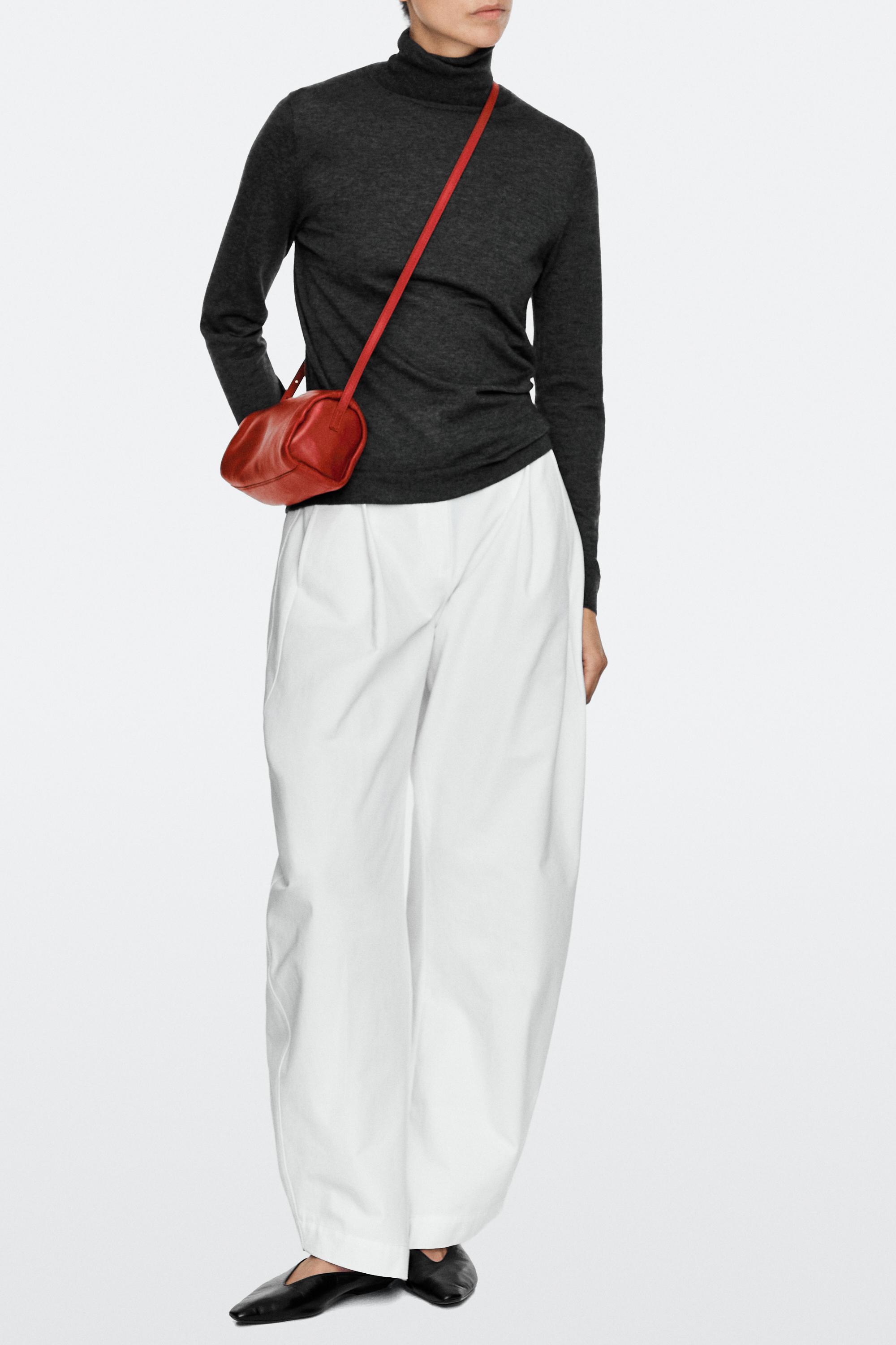 Nappa leather crossbody bag — CORAL RED