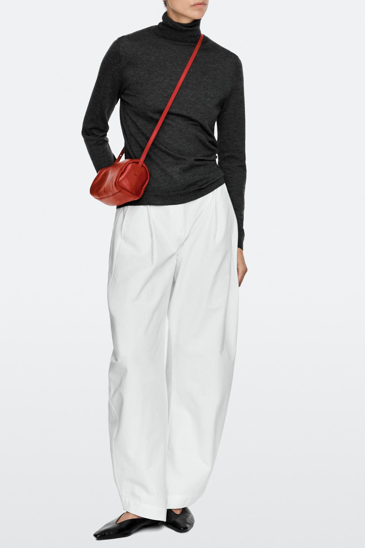 Nappa leather mini crossbody bag — CORAL RED