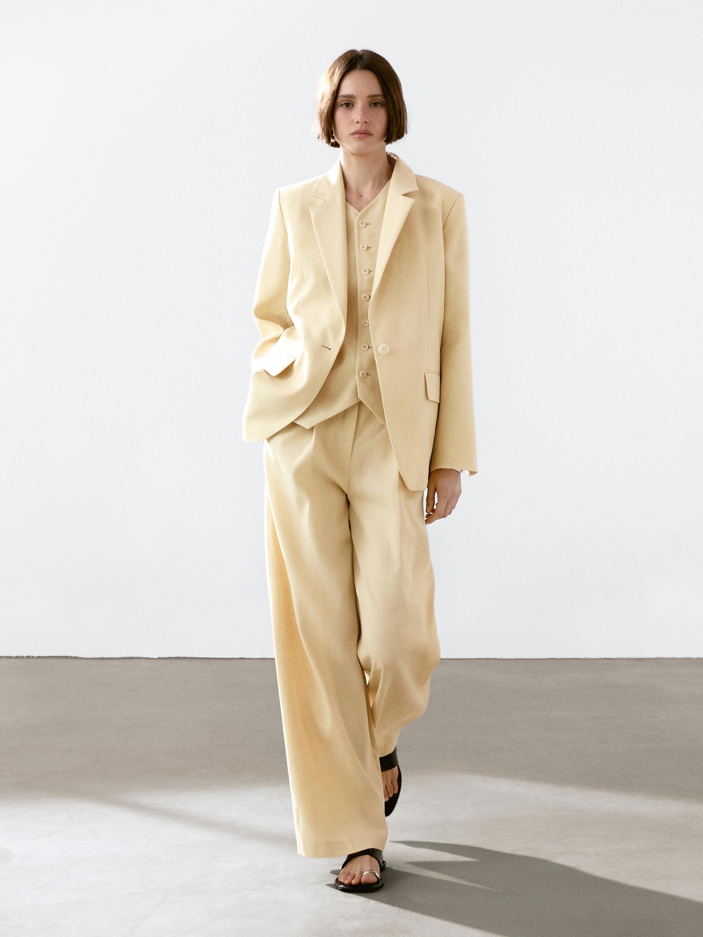 Blazer en lin mélangé