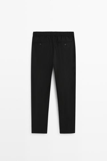 100% wool jogger fit pants — BLACK 6