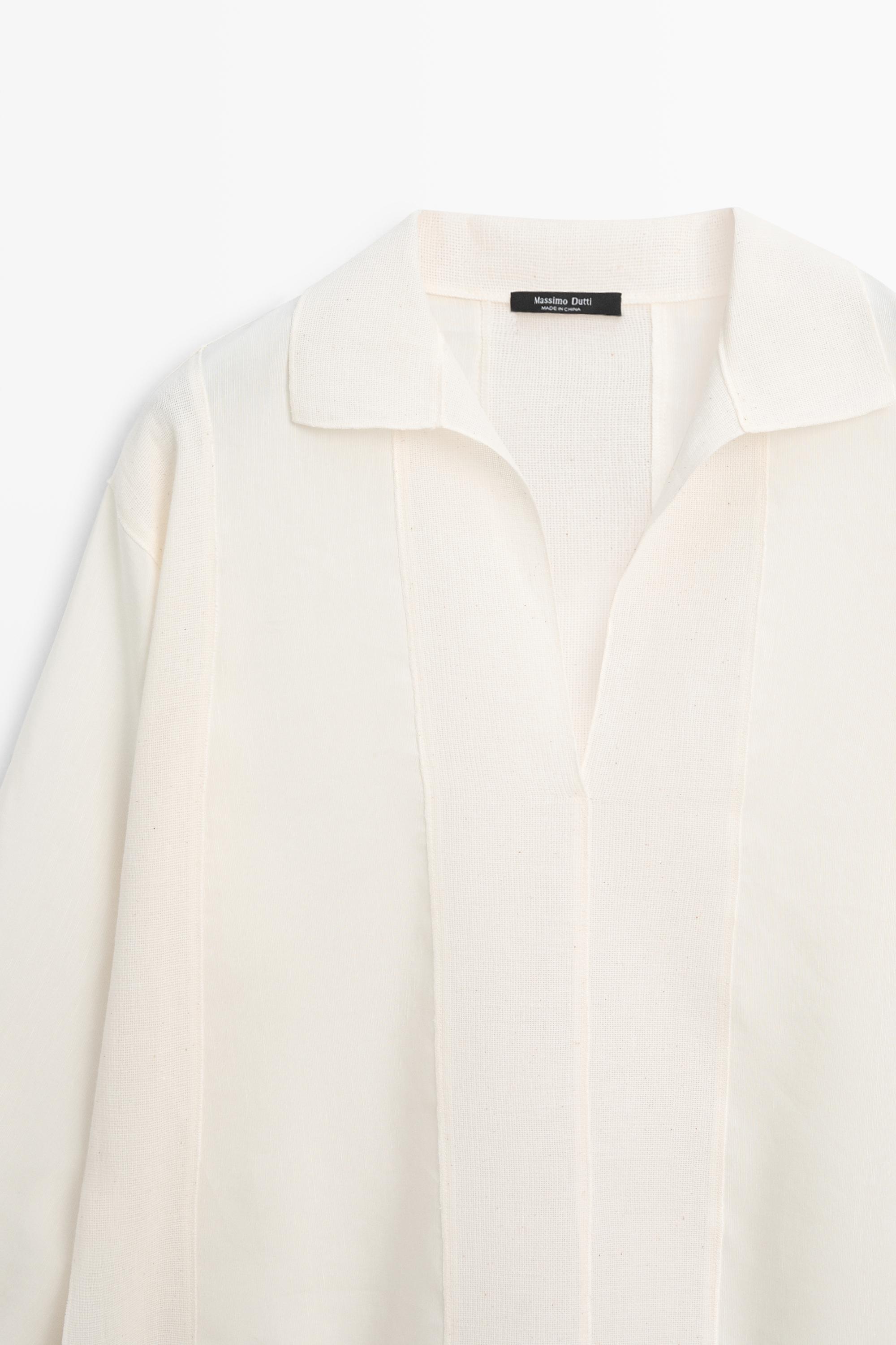 Flowing blouse with seam details — CREAM