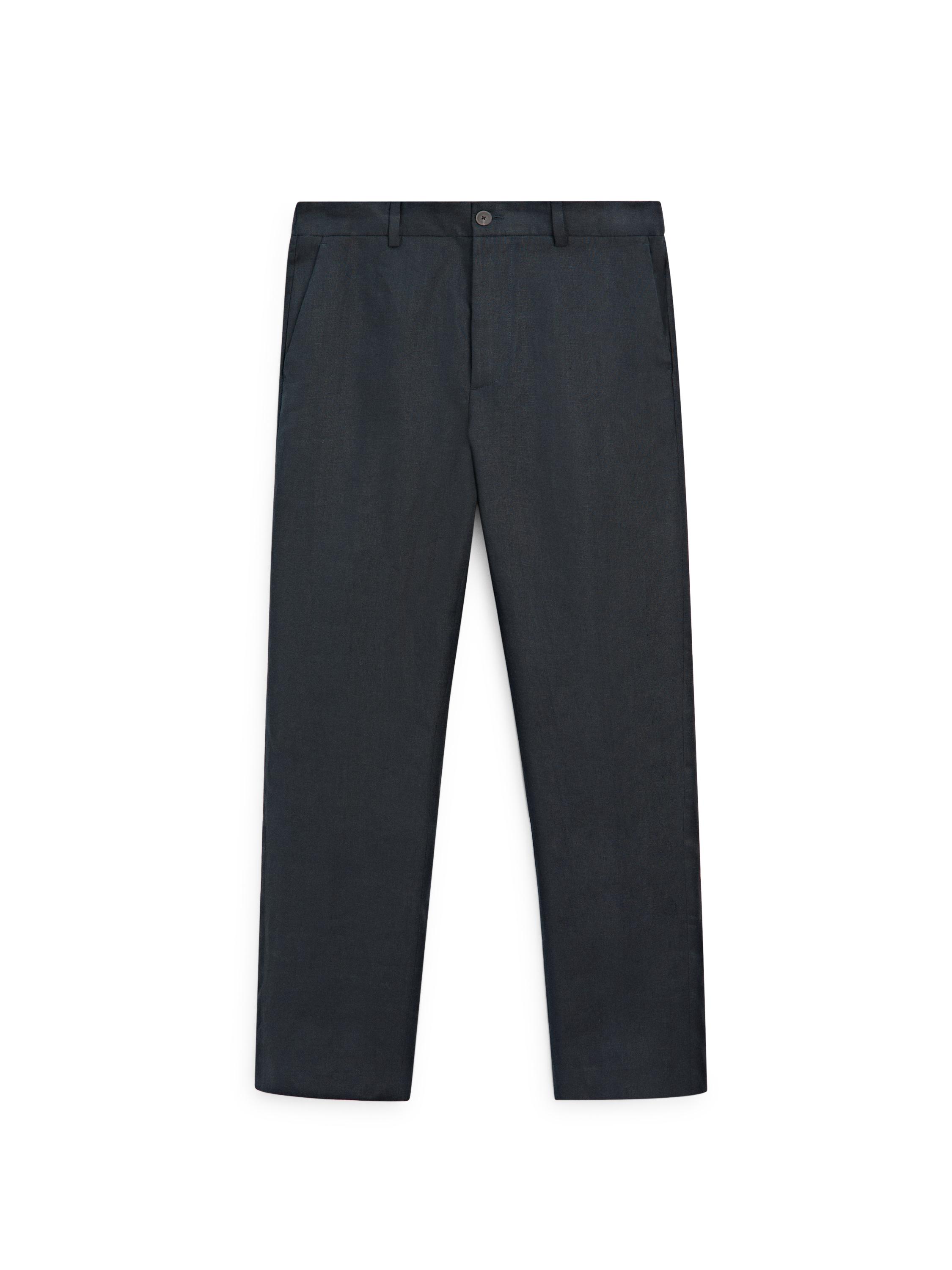 Lightweight 100% linen trousers — NAVY BLUE