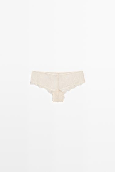 Scalloped lace culotte briefs — CREAM 2