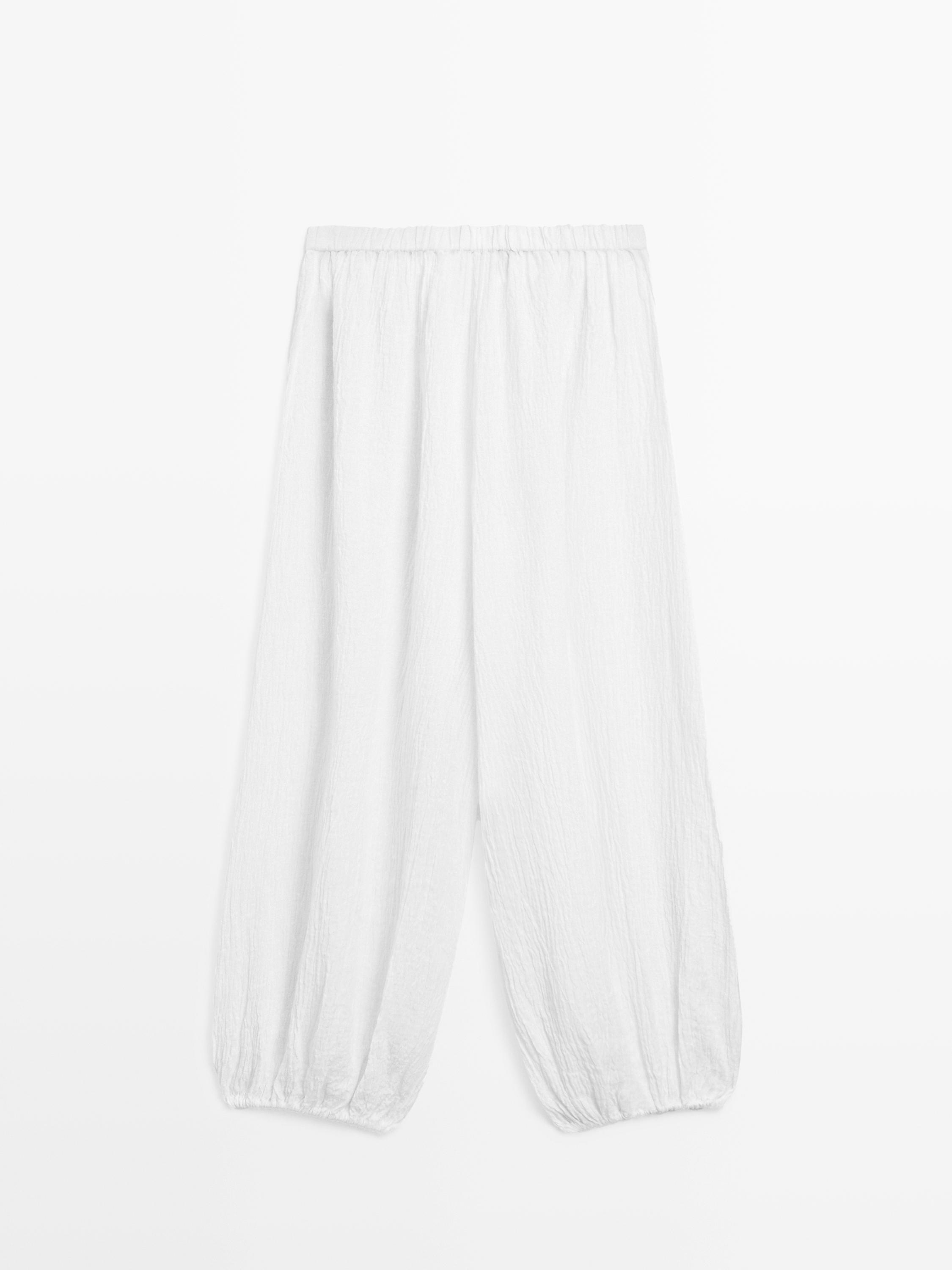 Linen sarouel trousers — Off white