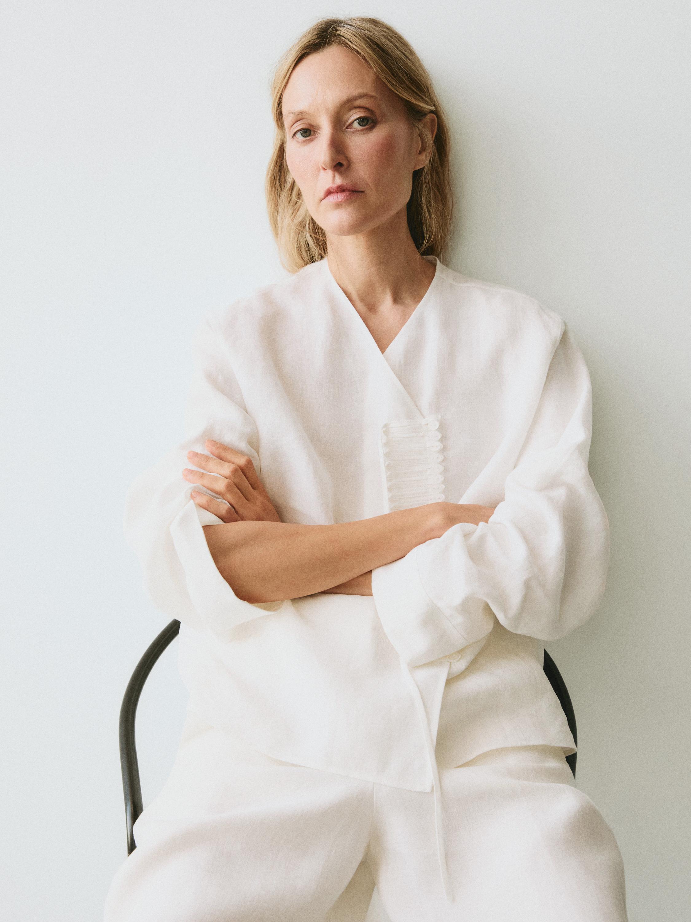 Camisa fluida detalle pechera