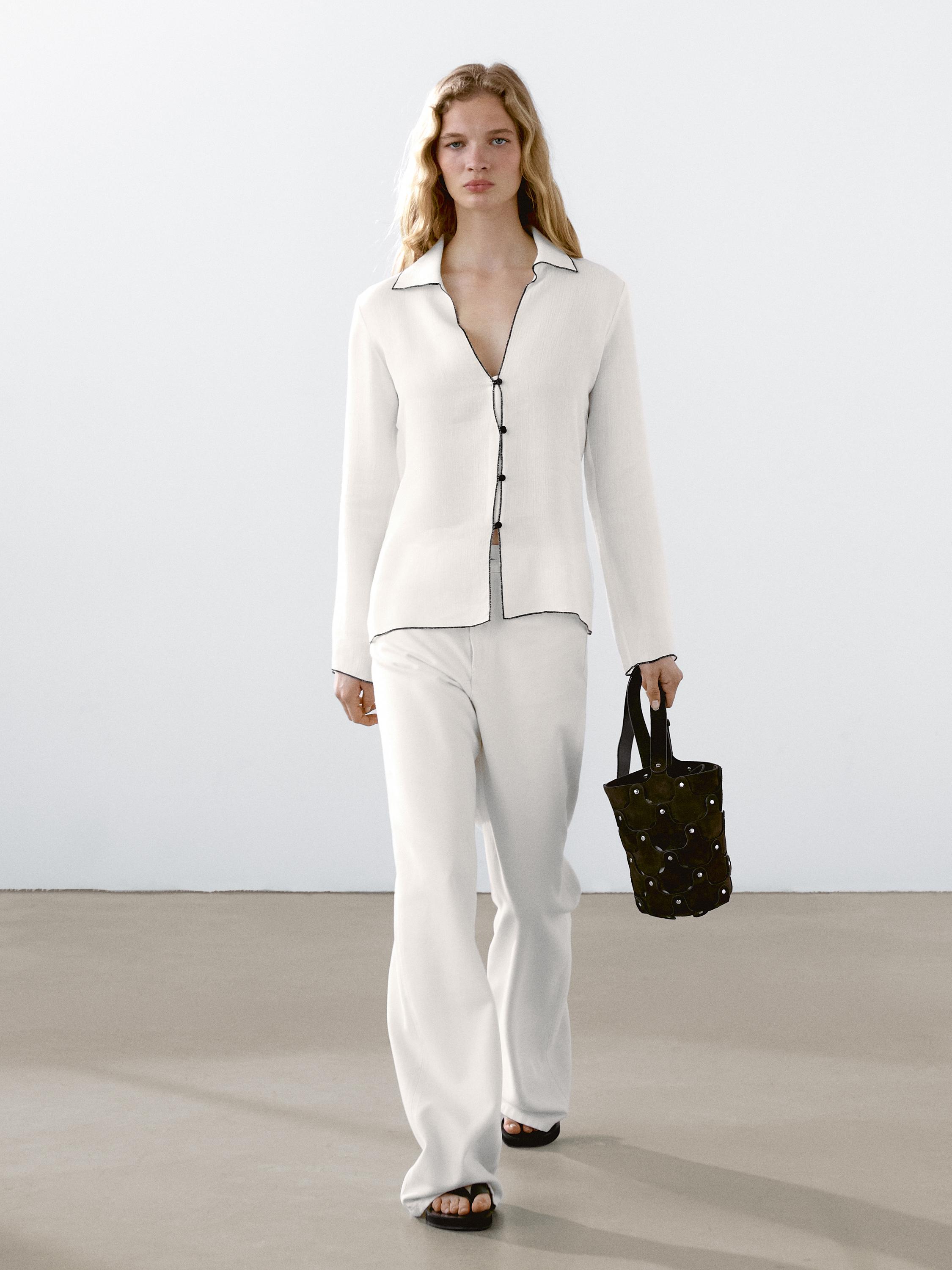 Massimo Dutti Camisolas De Mujer 2020 Blusas Blancas Camisas