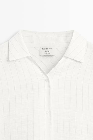 Striped flowing shirt - STUDIO — CREAM 4