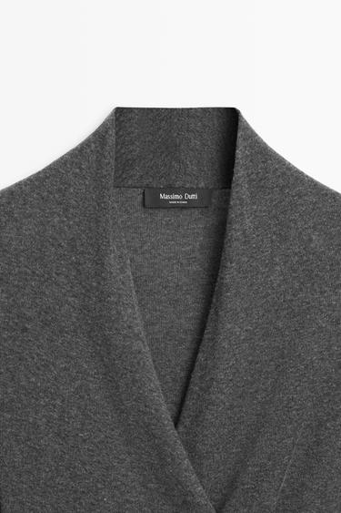 Cotton-cashmere blend wrap T-shirt — GREY MARL 4