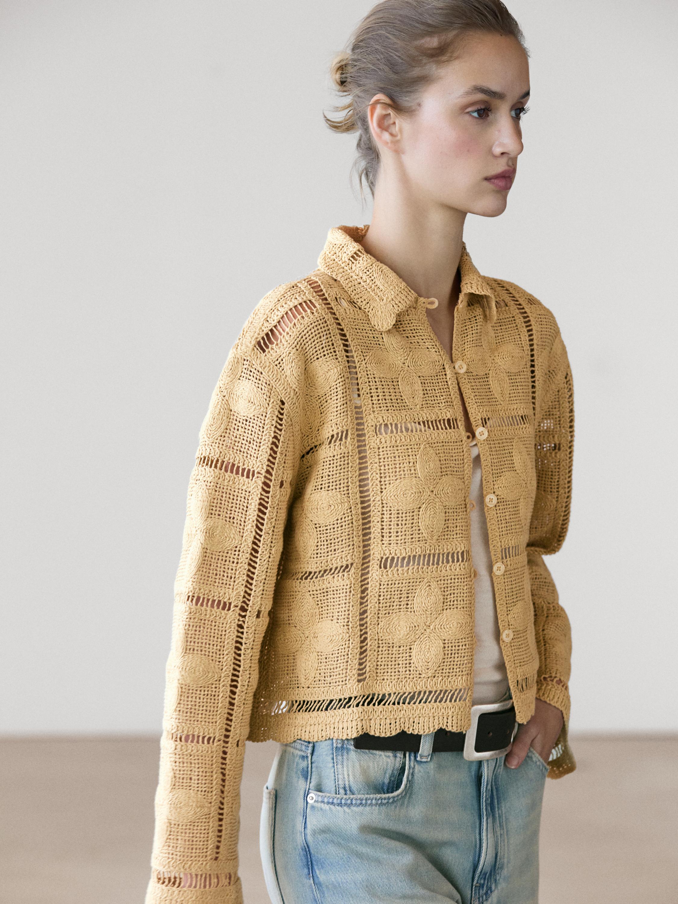 Cutwork crochet cardigan