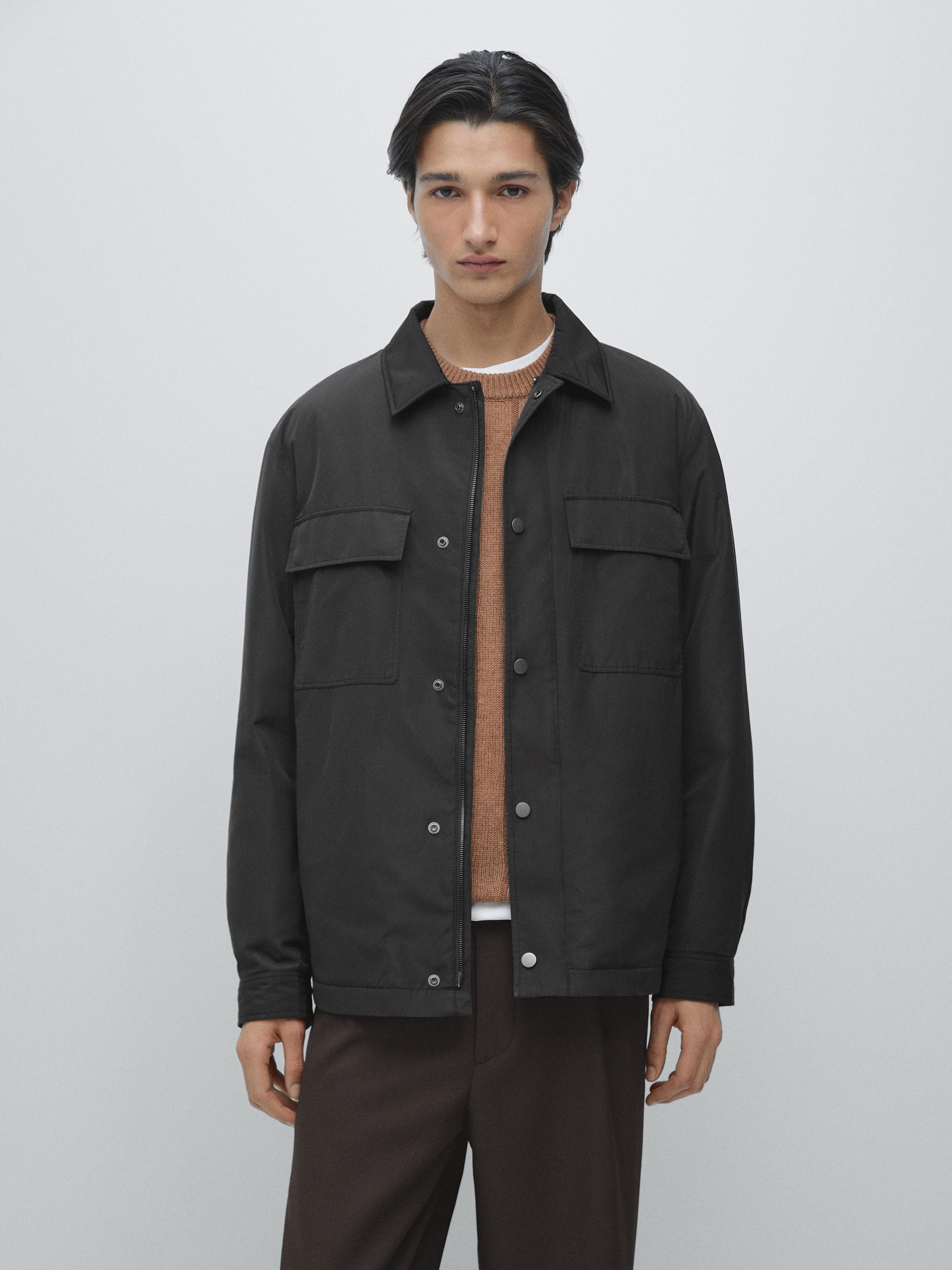 Water-repellent overshirt with pockets — DARK NAVY
