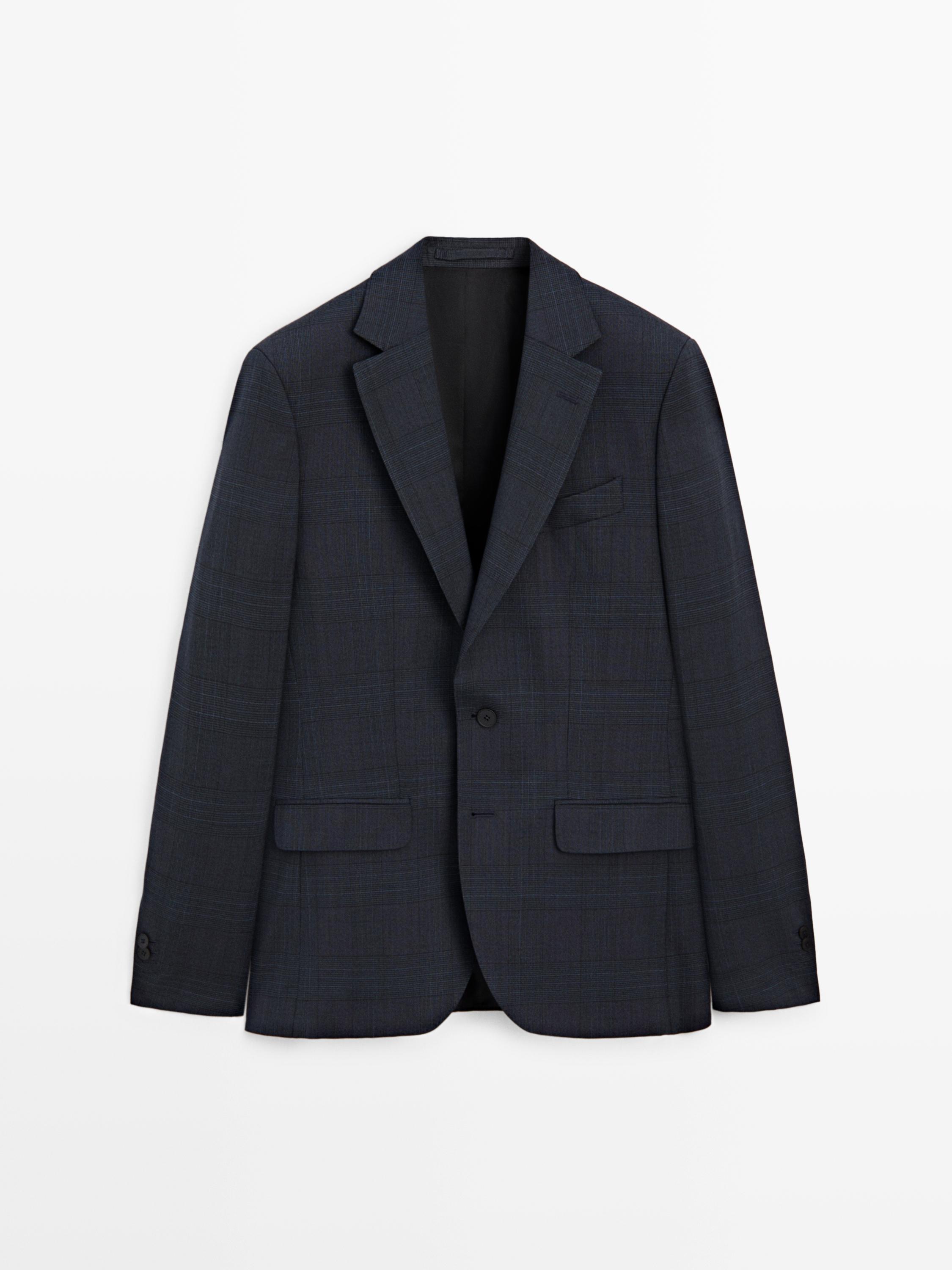 Americana traje cuadros mezcla lana