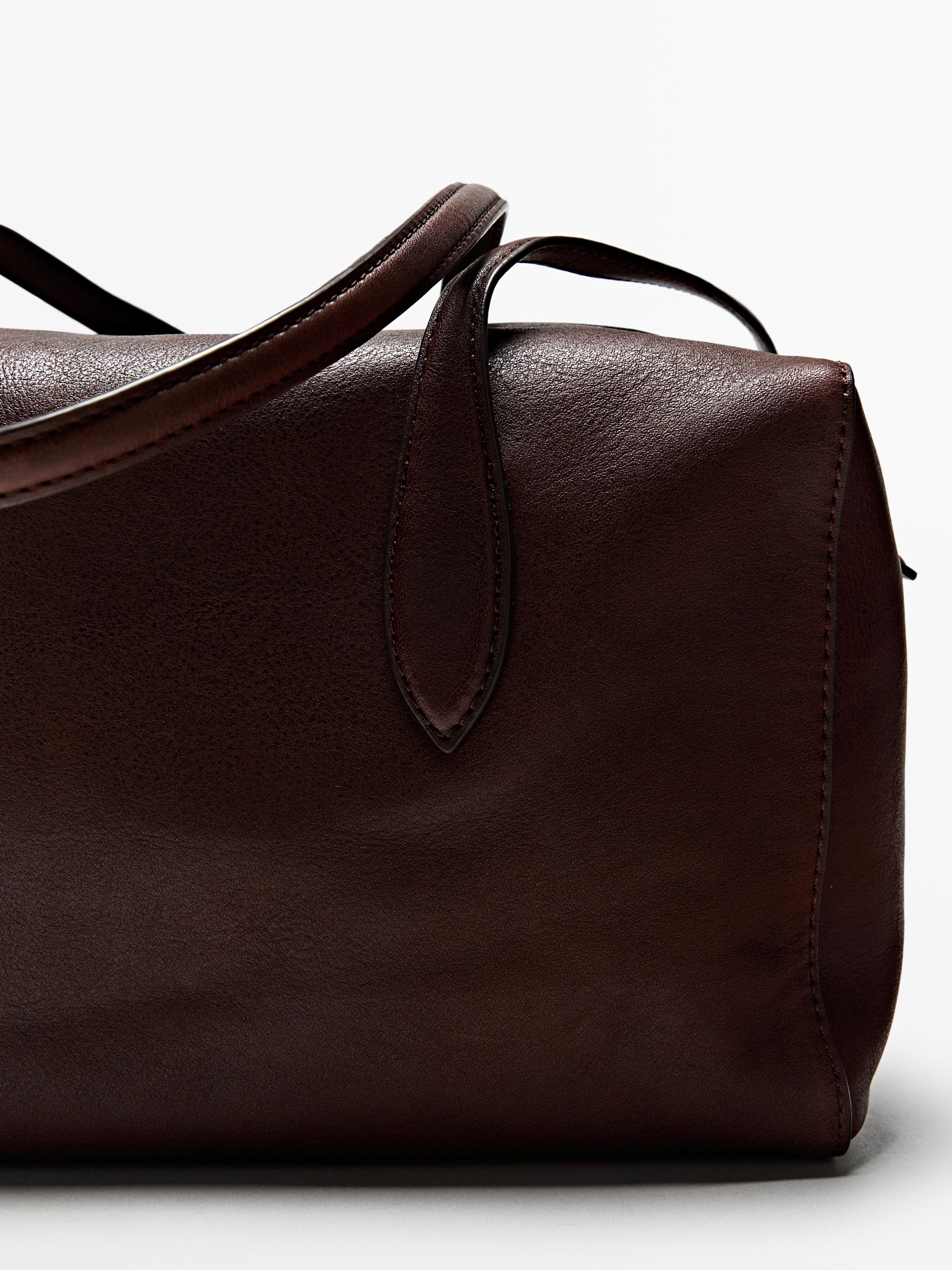 Nappa leather satchel bag · Burgundy · Bagsâ Andâ Backpacks 