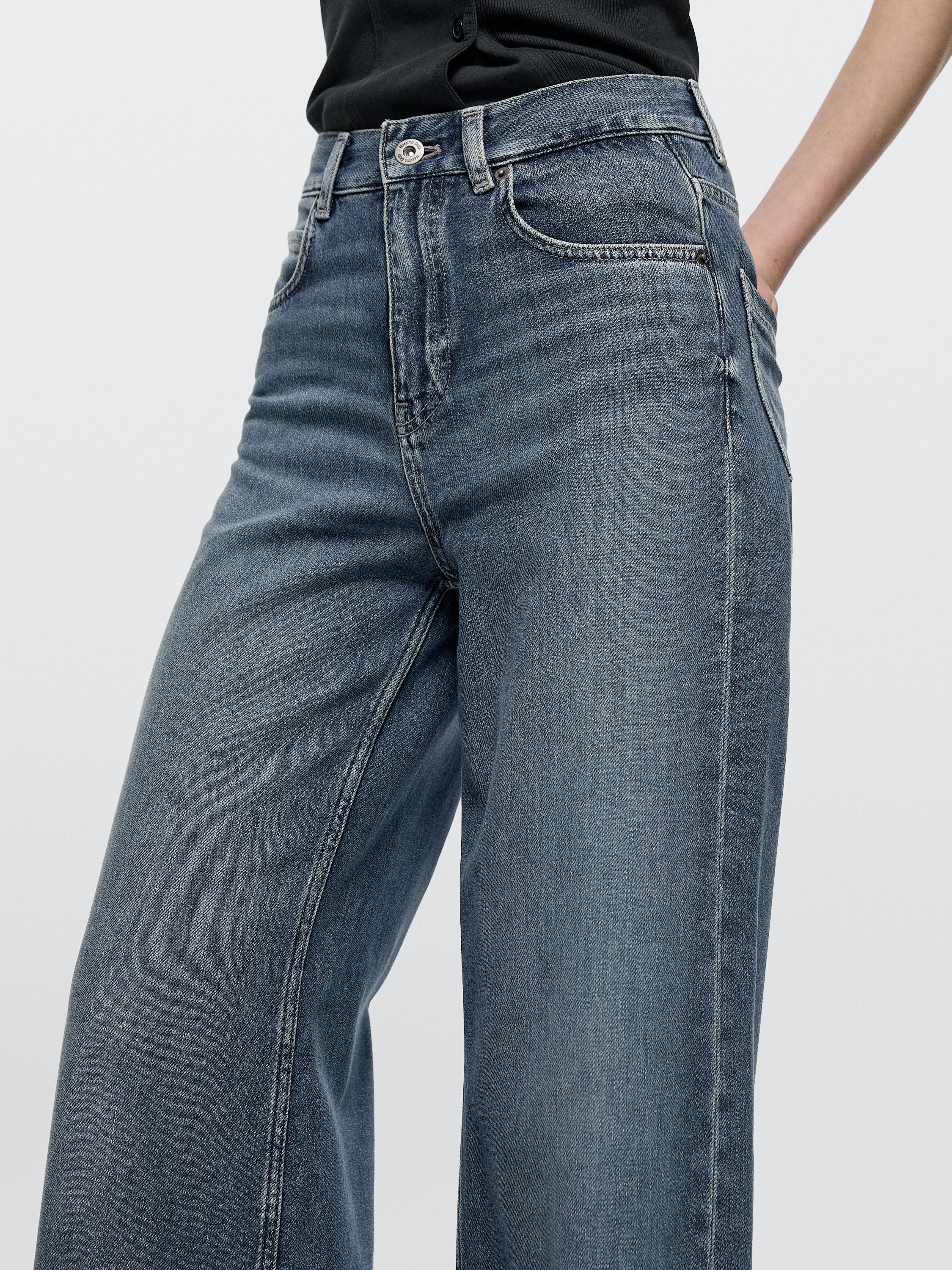High-waist wide-leg jeans — MEDIUM BLUE