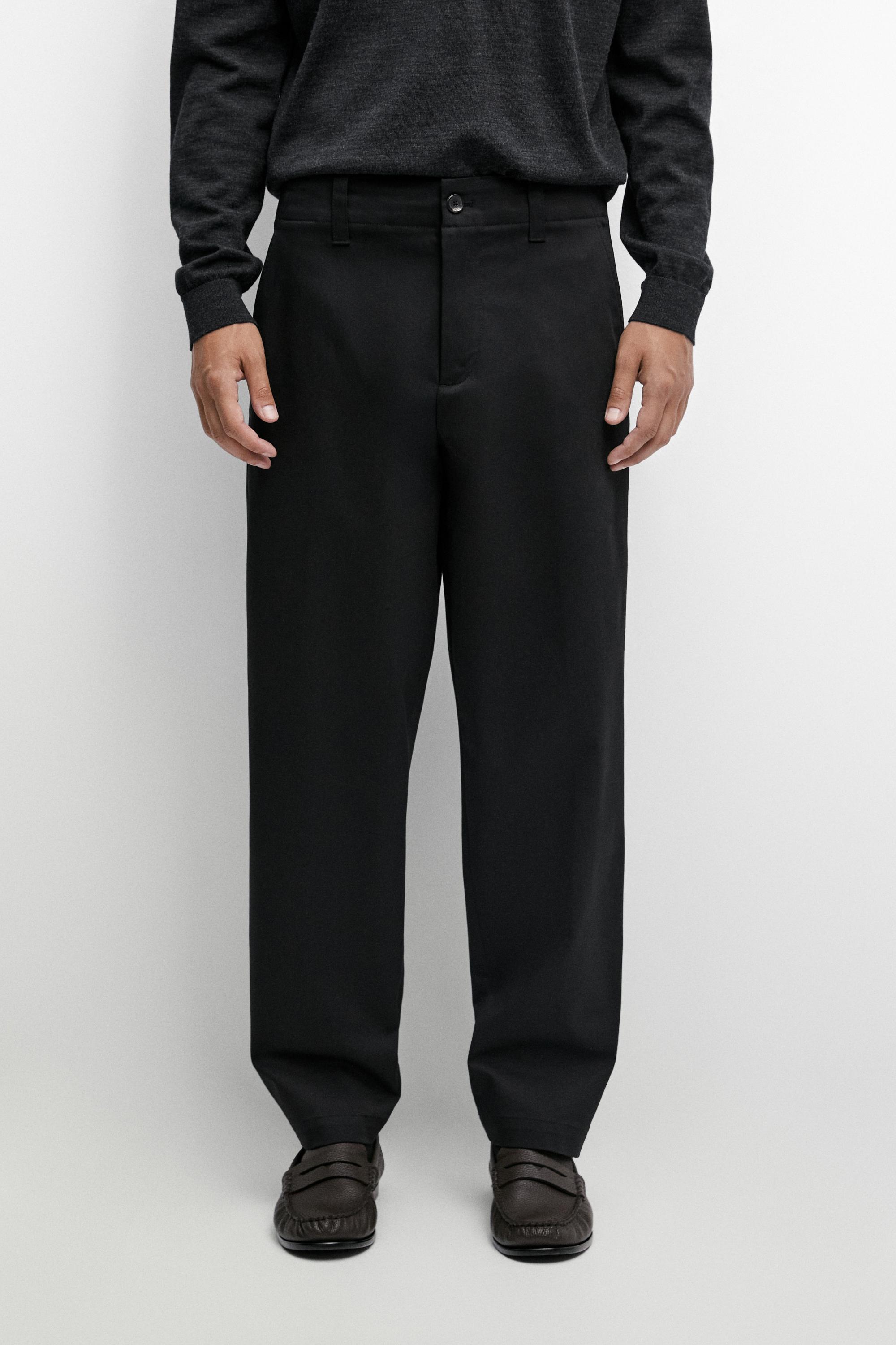 Pantalón detalle cintura mezcla algodón