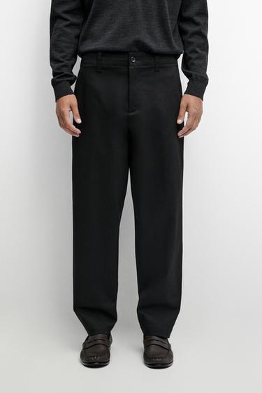 Cotton blend pants with waist detail — BLACK 3