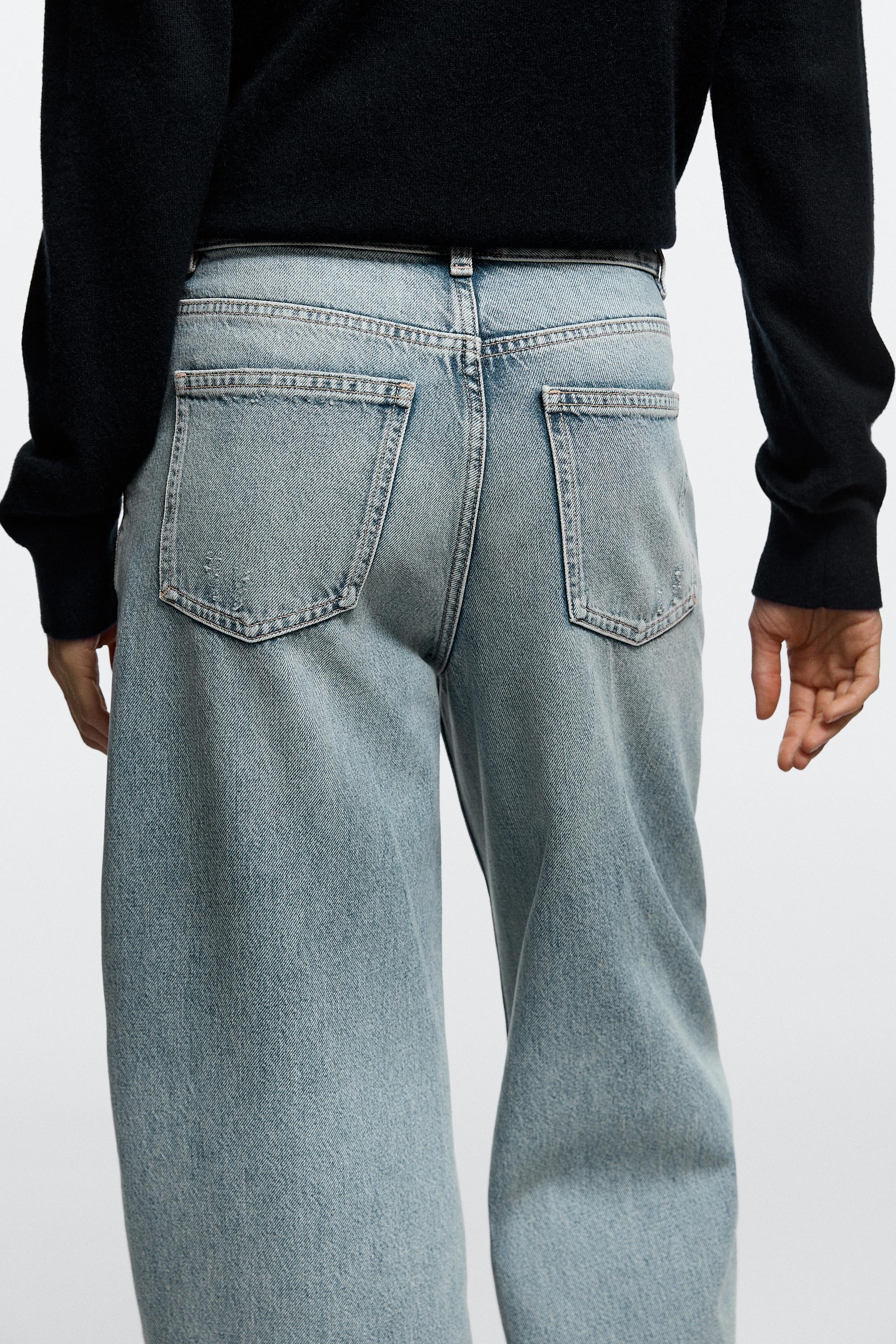 Mid-waist barrel fit jeans — Light Blue