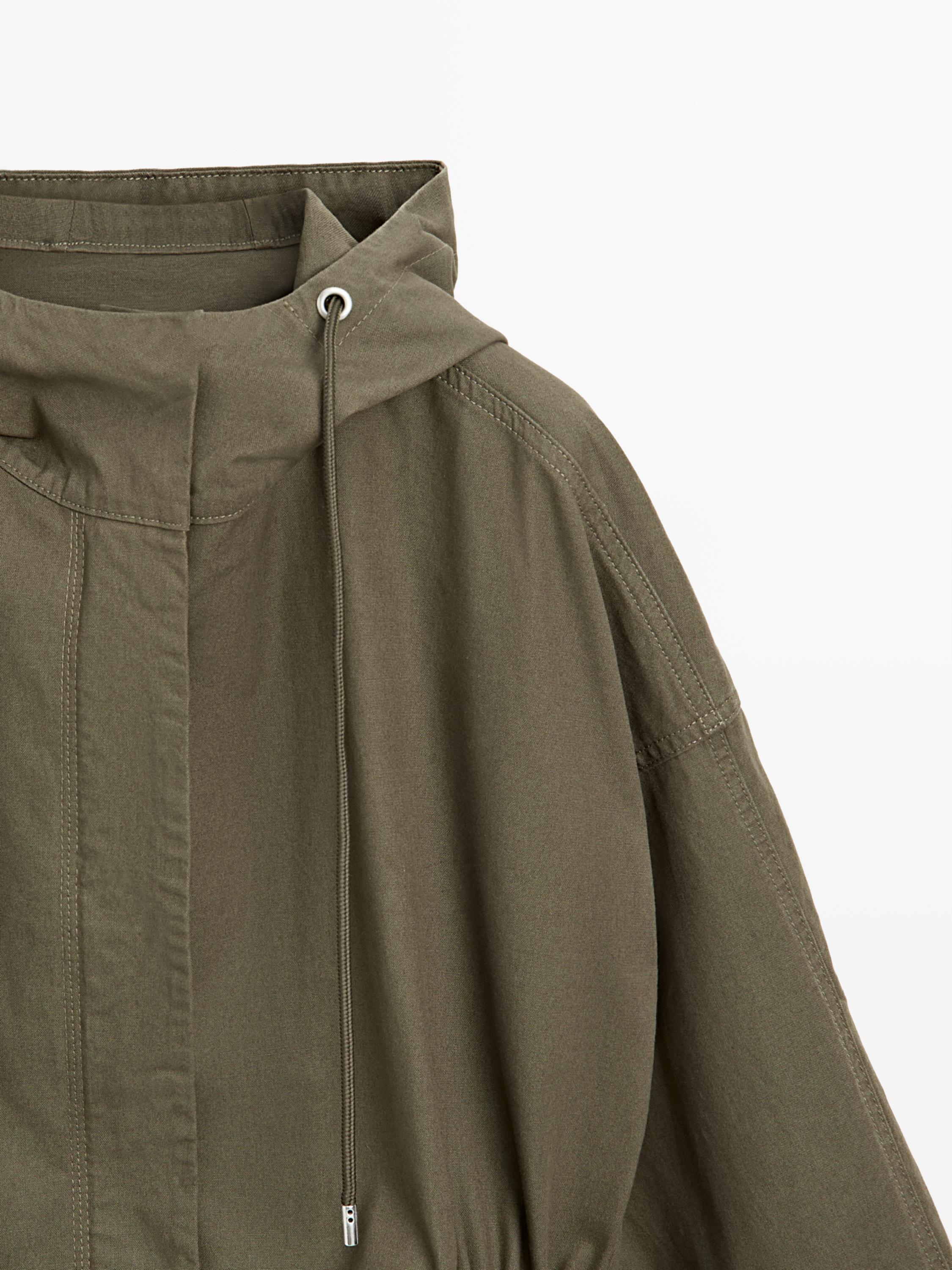 Long cotton parka — GREEN
