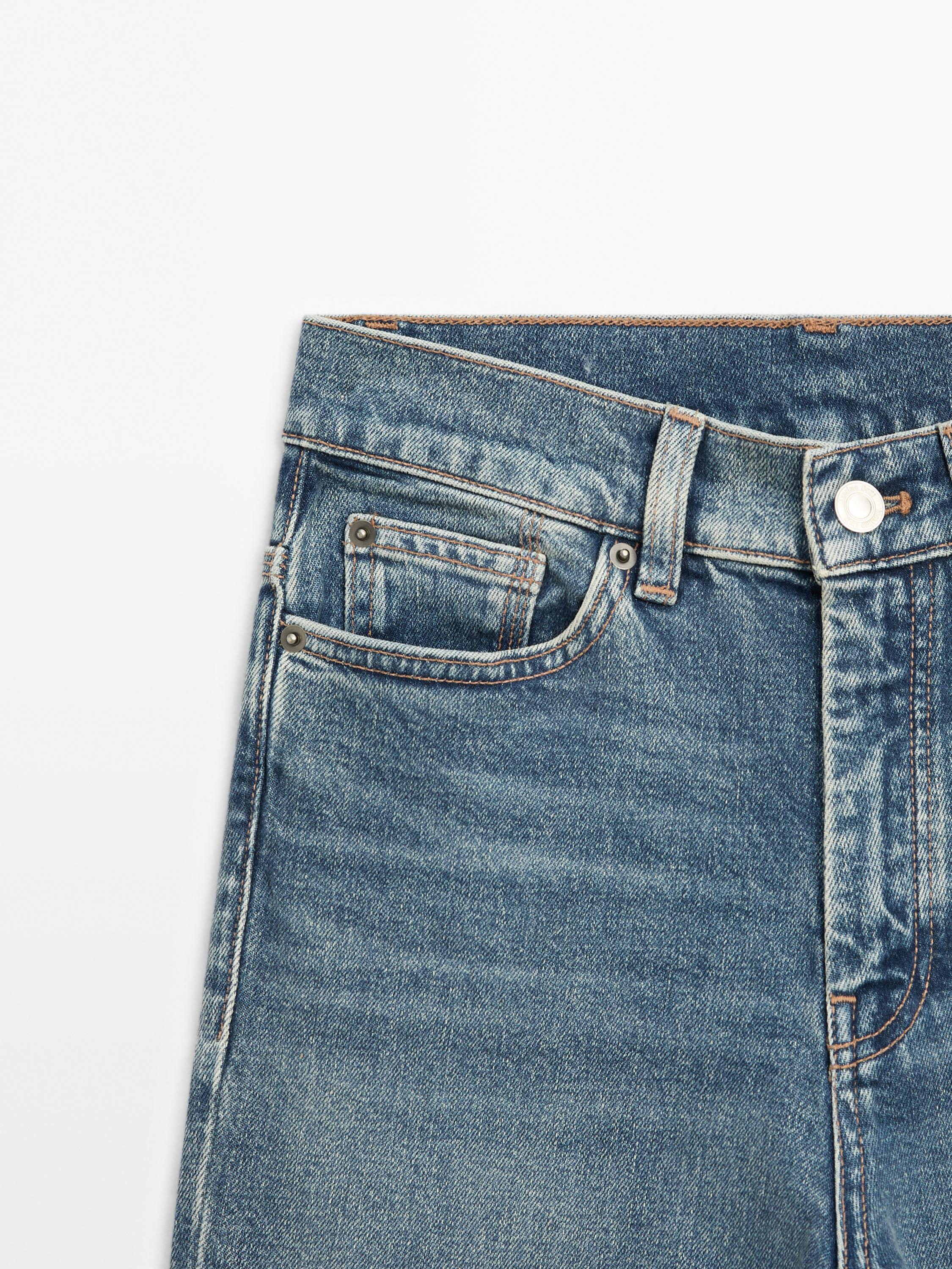 High-waist boot-cut jeans