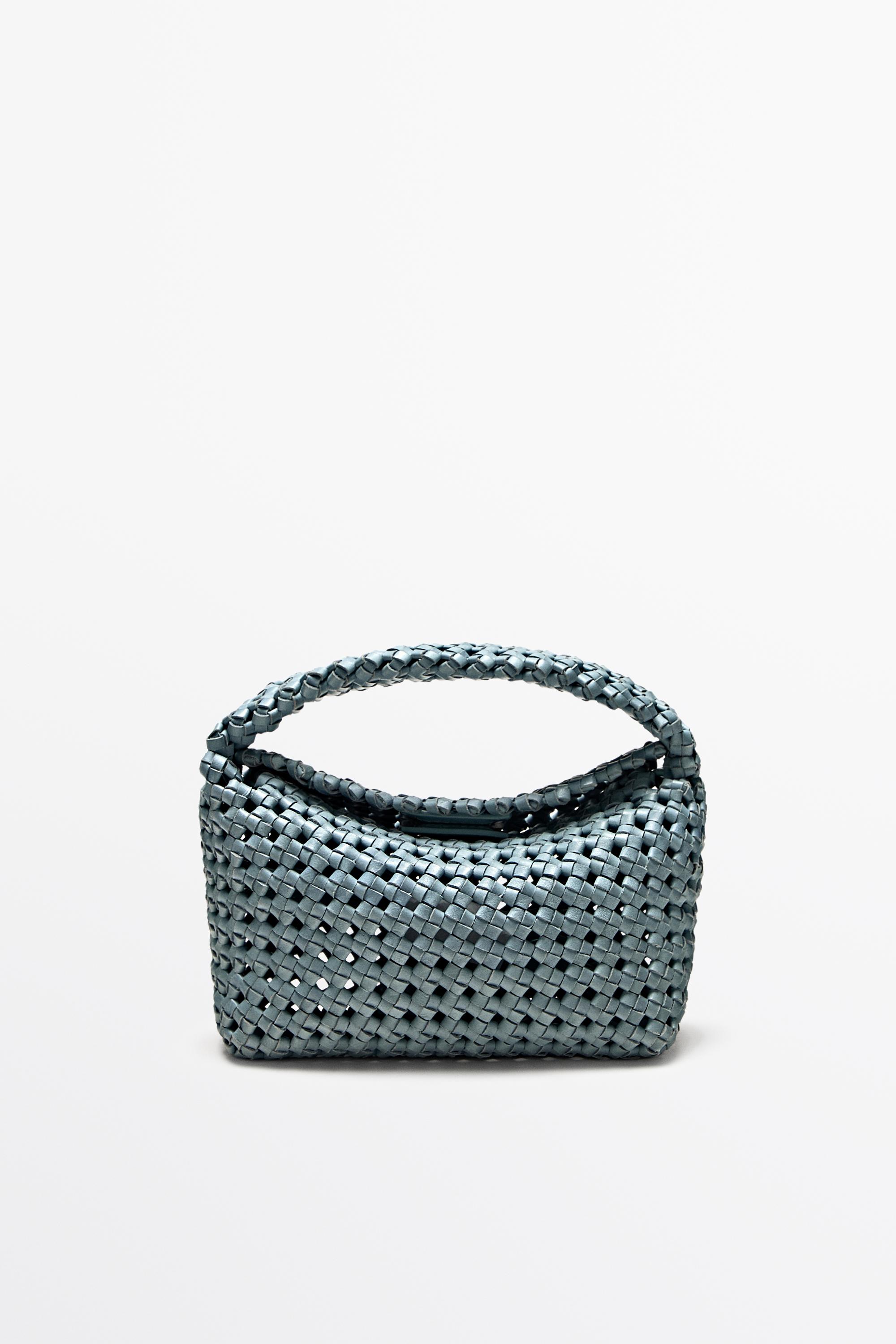 Braided leather mini bag