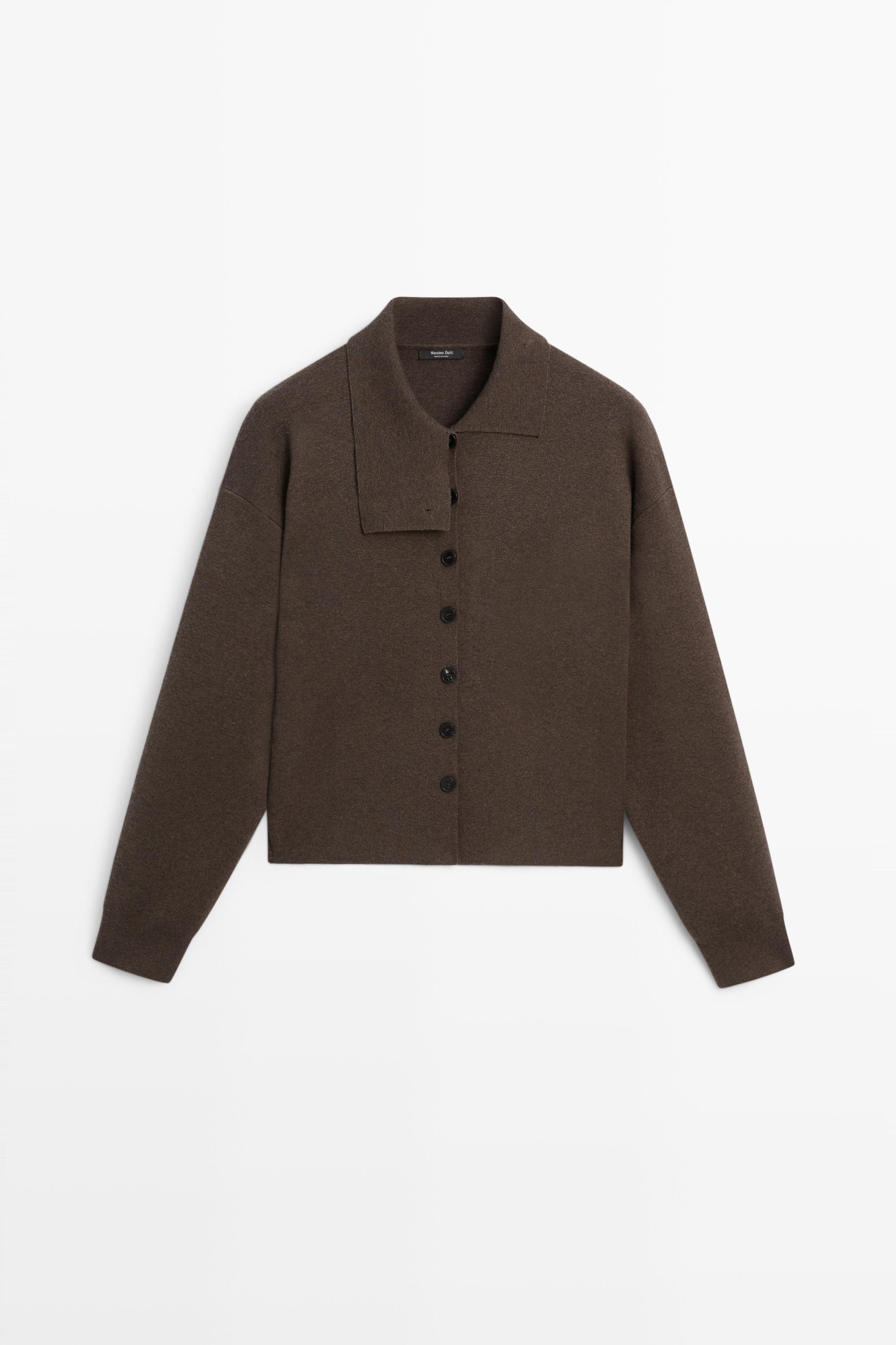 Collar detail knit cardigan