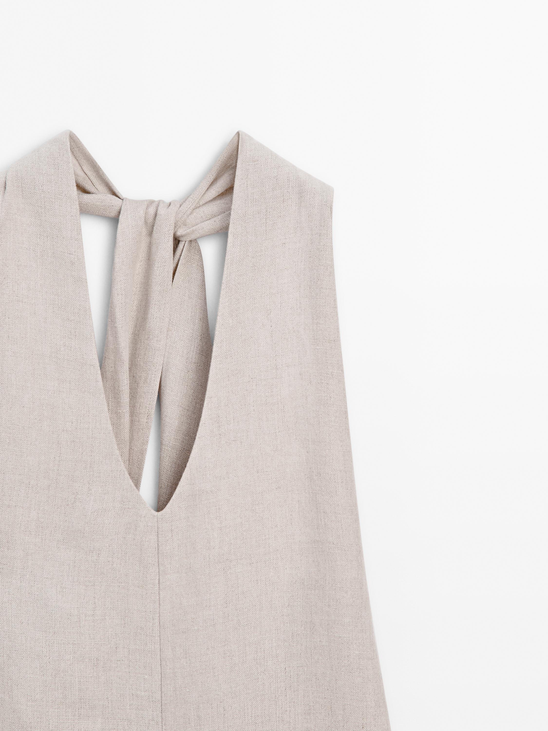 100% linen halter jumpsuit