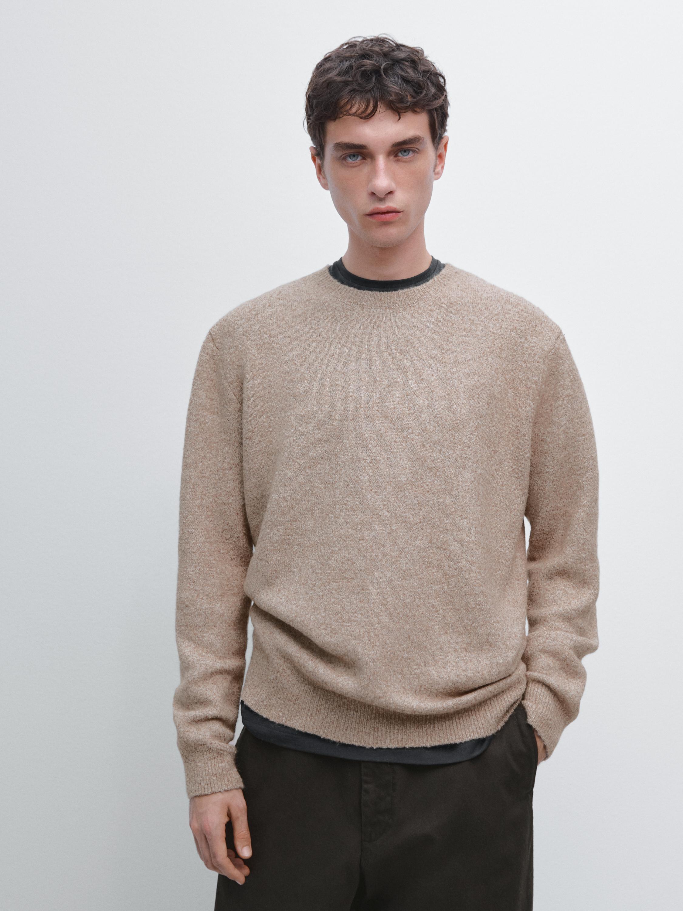 Pull en maille chinée à col rond