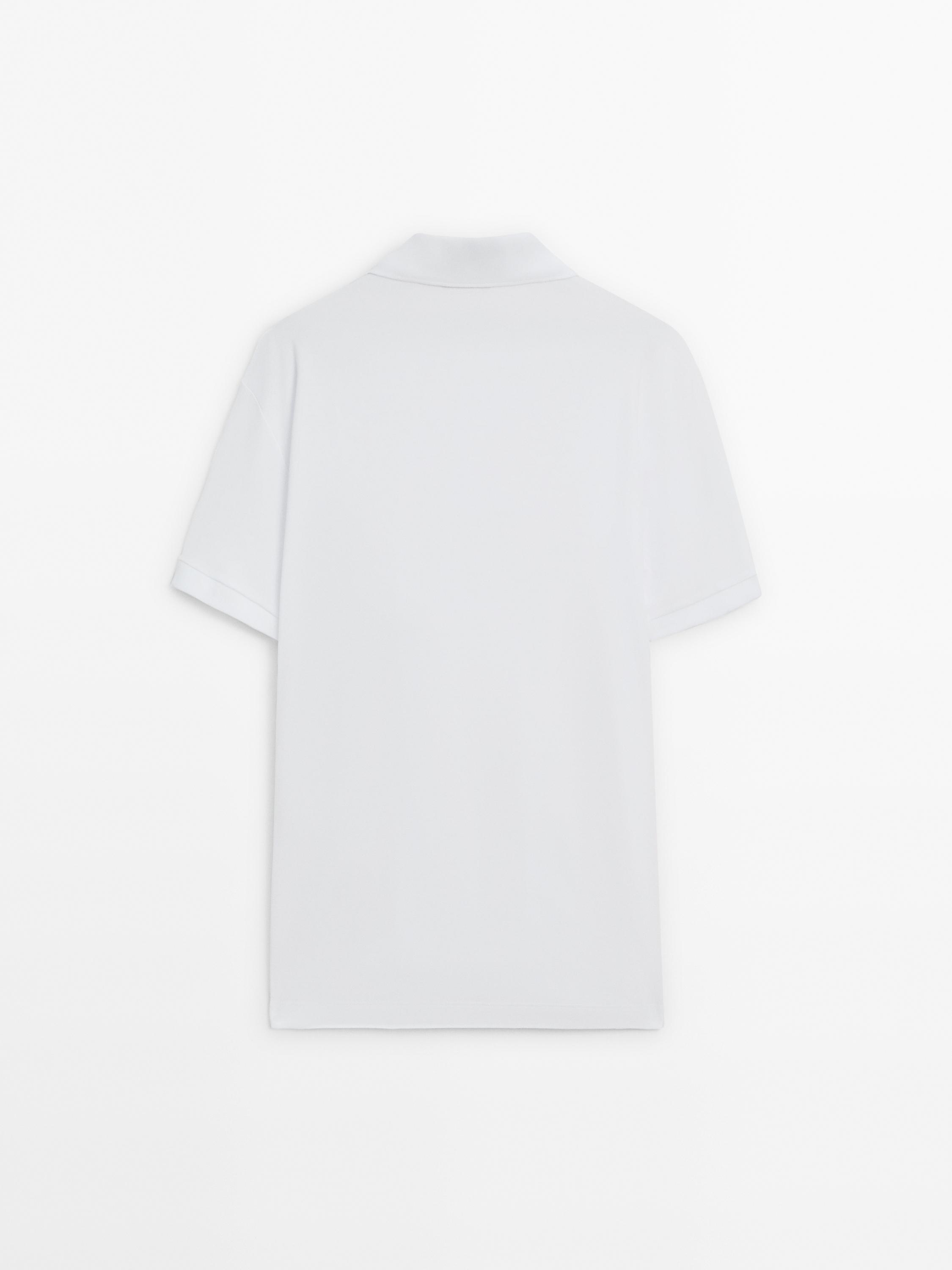 Short sleeve mercerised cotton polo shirt