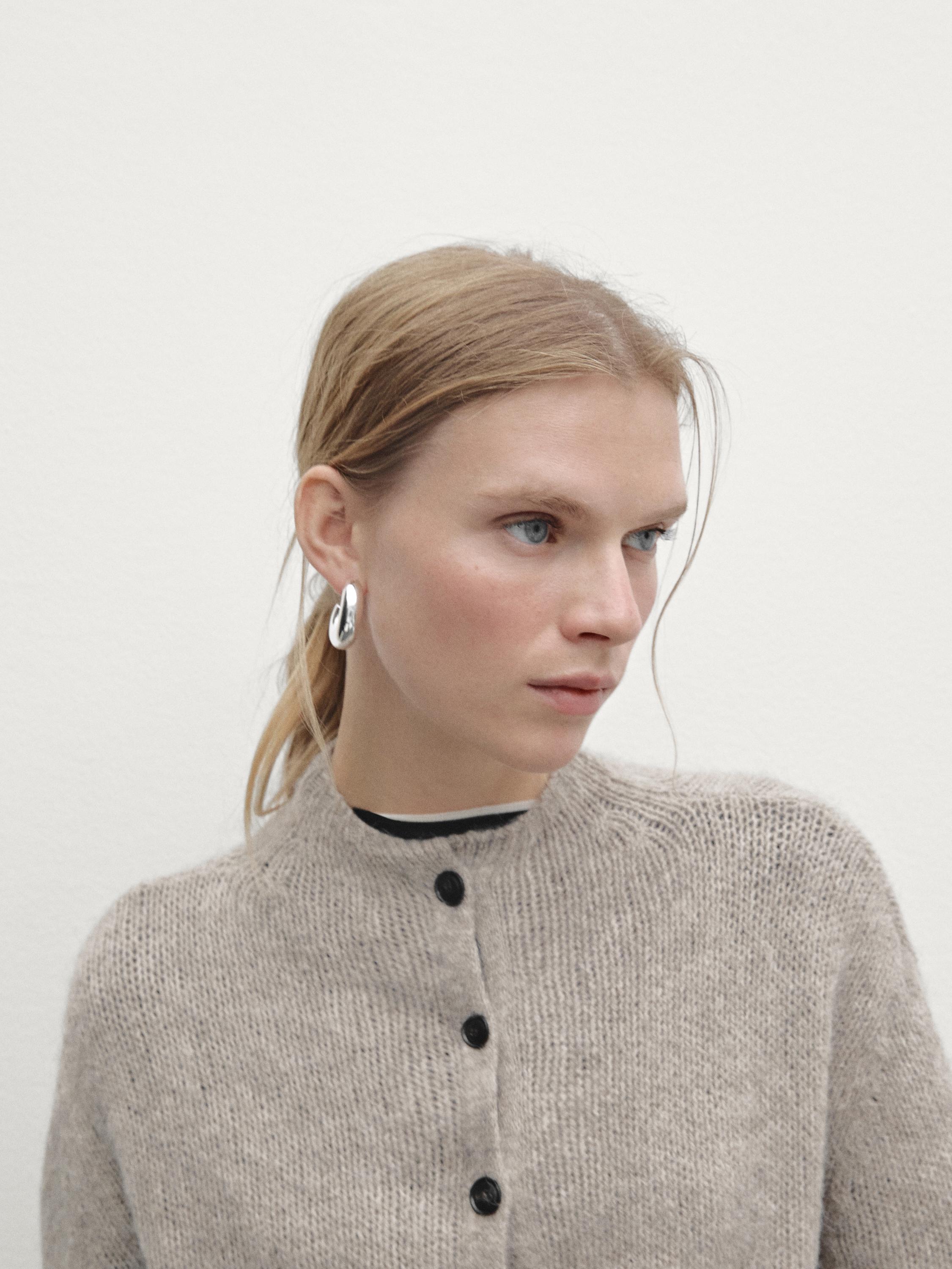Flecked knit cardigan