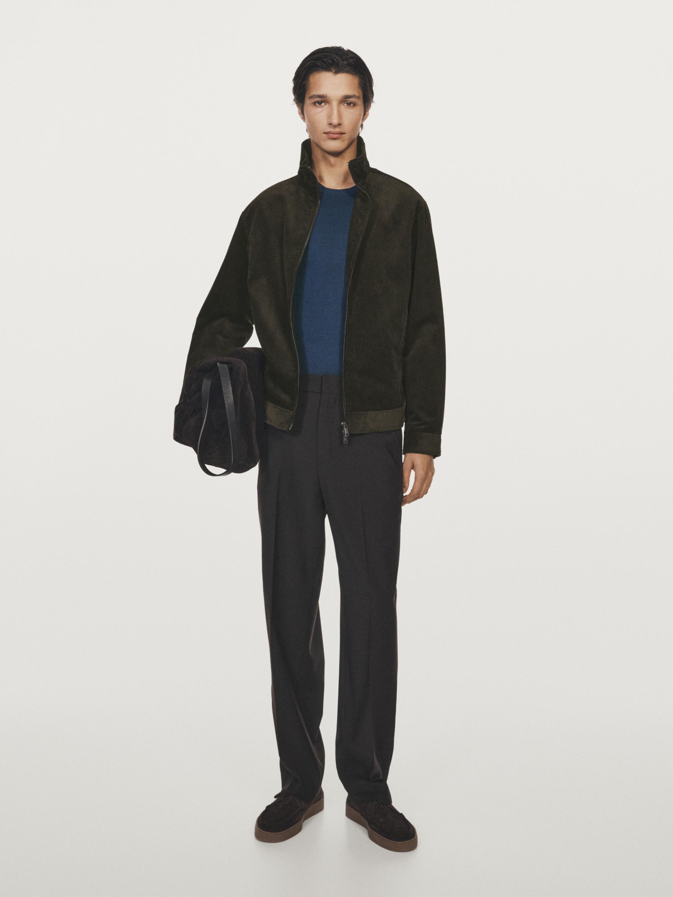 High neck corduroy jacket