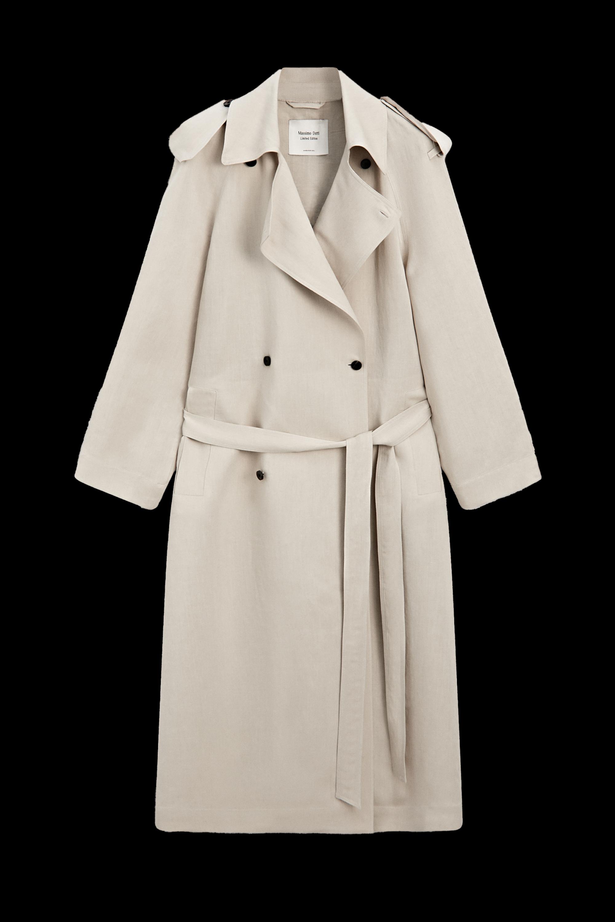 Oversize linen blend trench coat - LIMITED EDITION — SAND