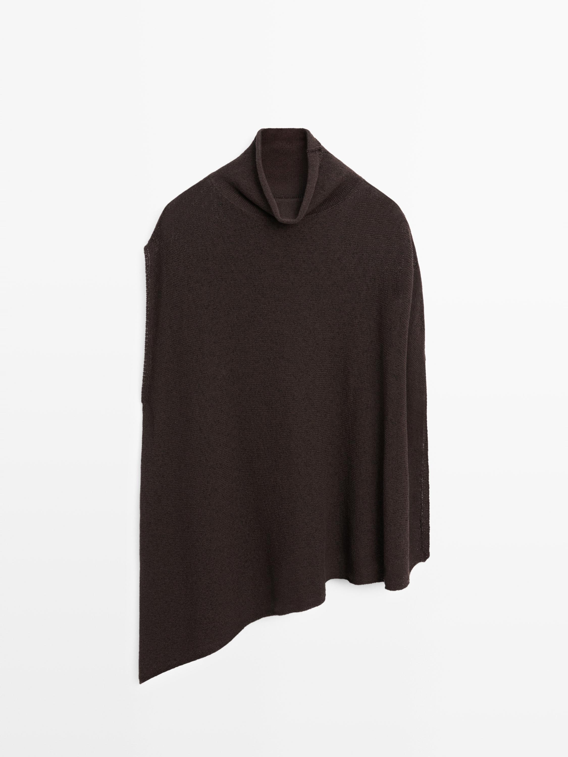 Pleteni pončo od mješavine pamuka