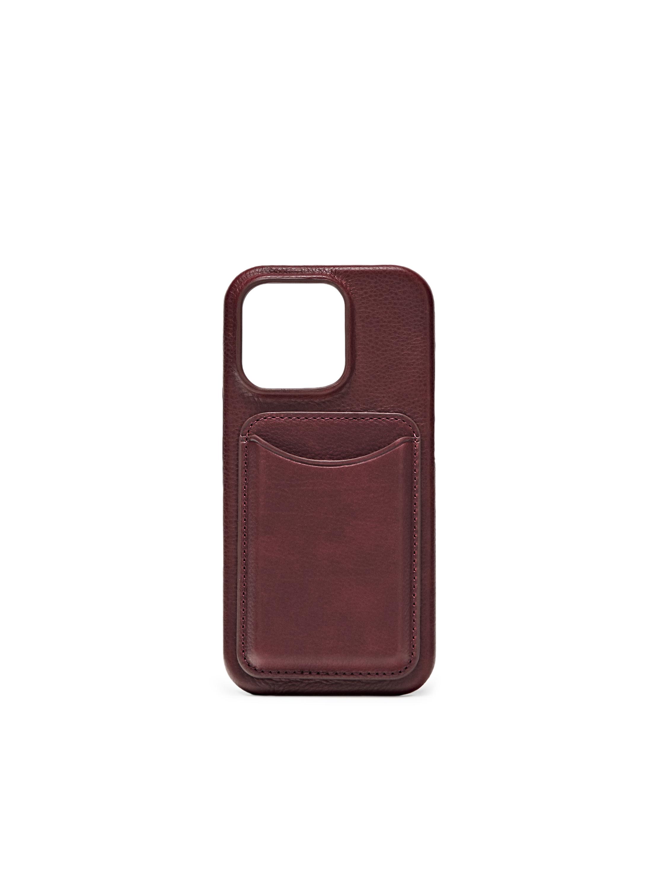 Nappa leather iPhone 16 Pro case — RED