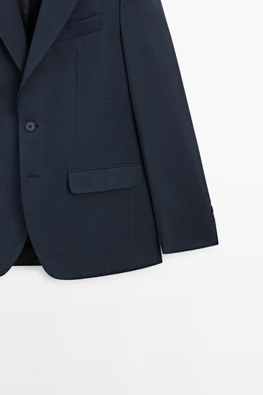 100% cool wool suit blazer — BLUE 7