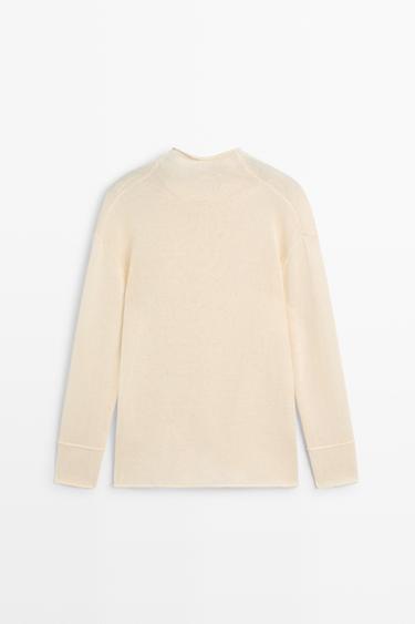 Cotton cutwork knit sweater — CREAM 6