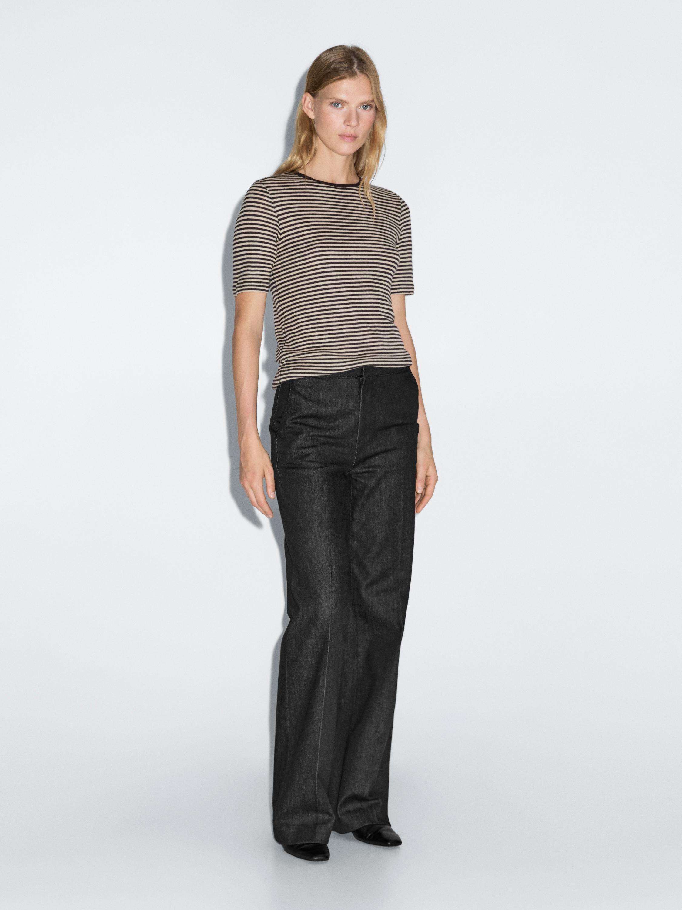 Flared high-waist jeans
