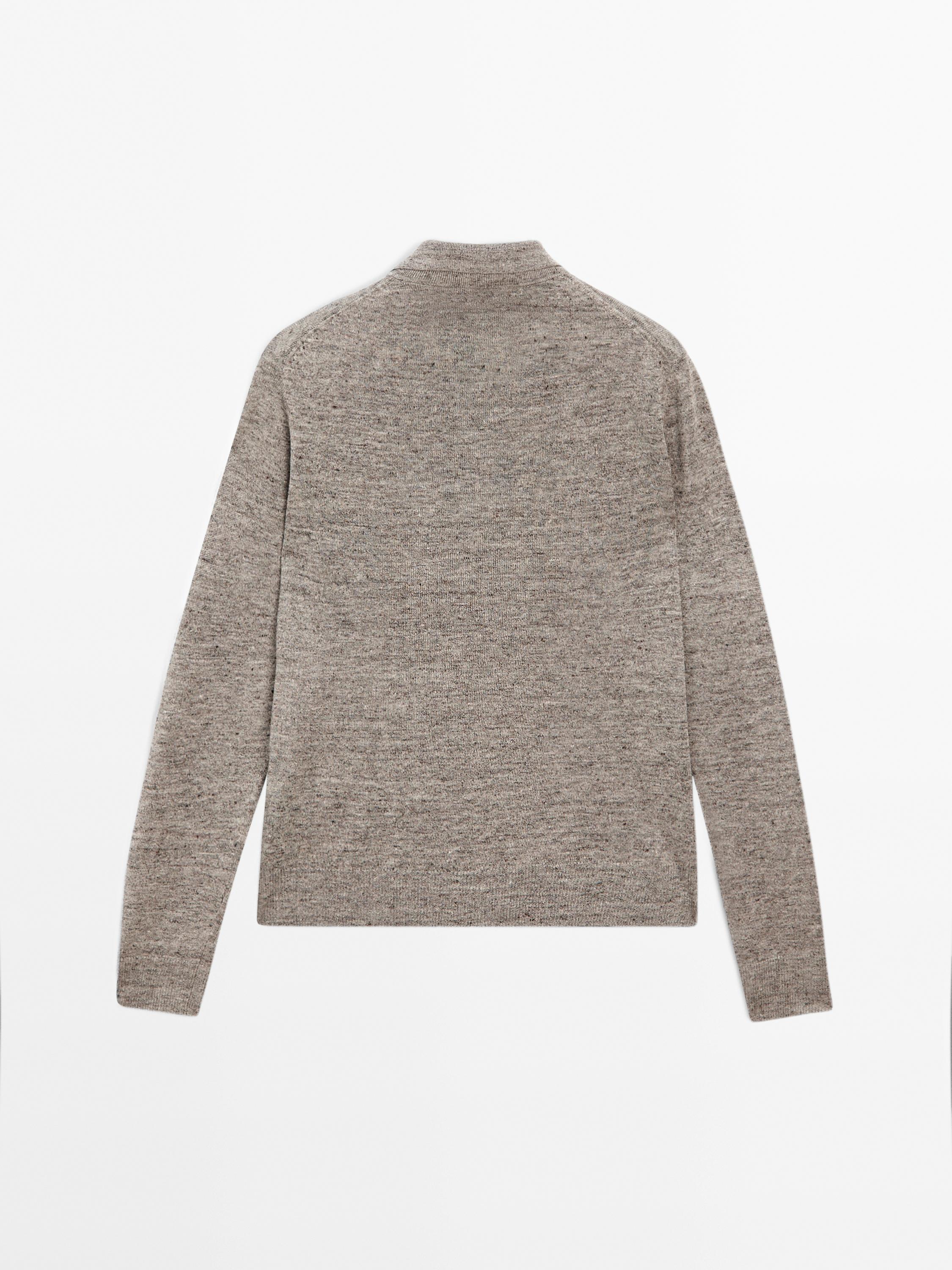 100% linen melange knit sweater