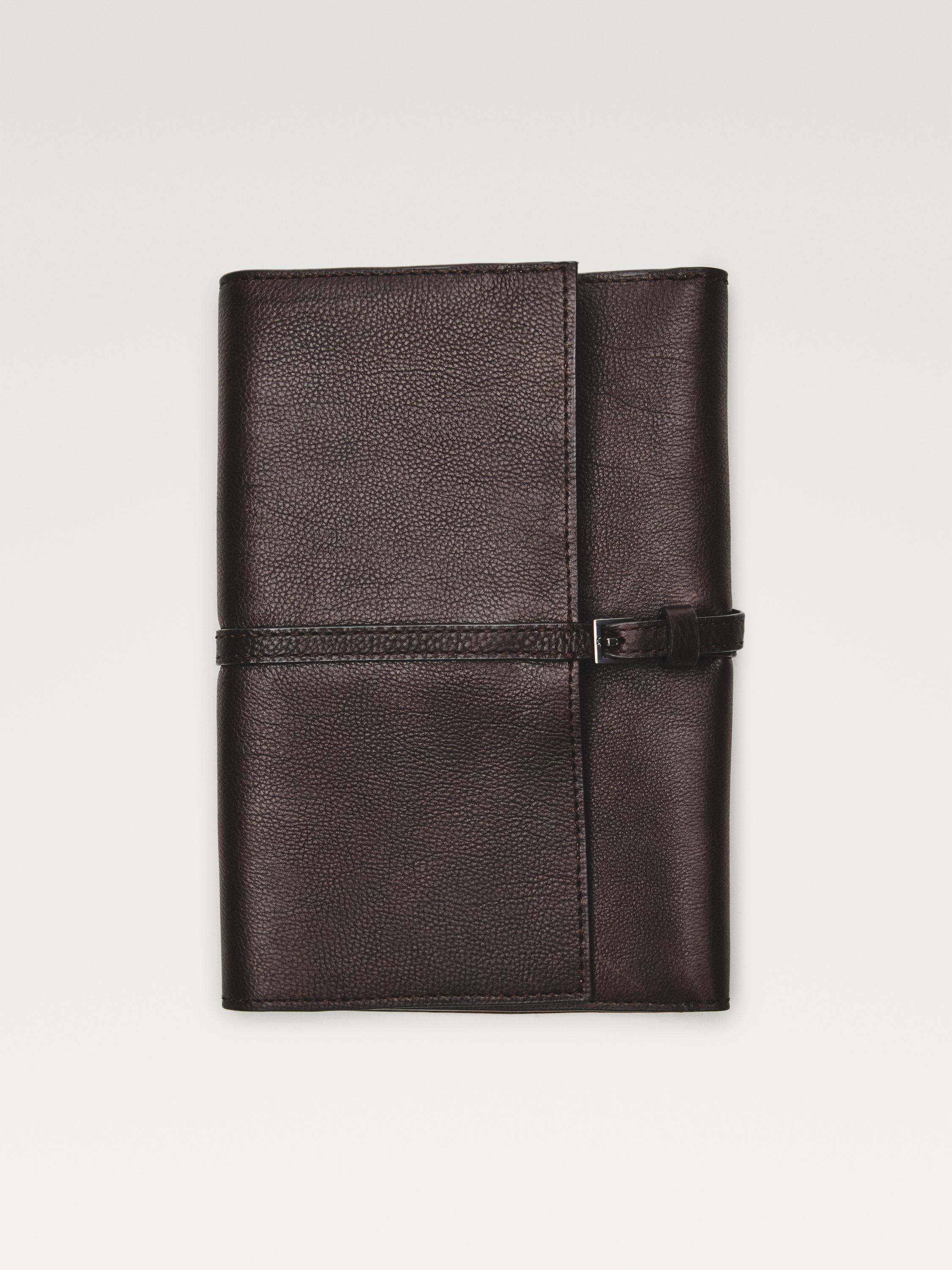 Nappa leather tech accessory case — BROWN