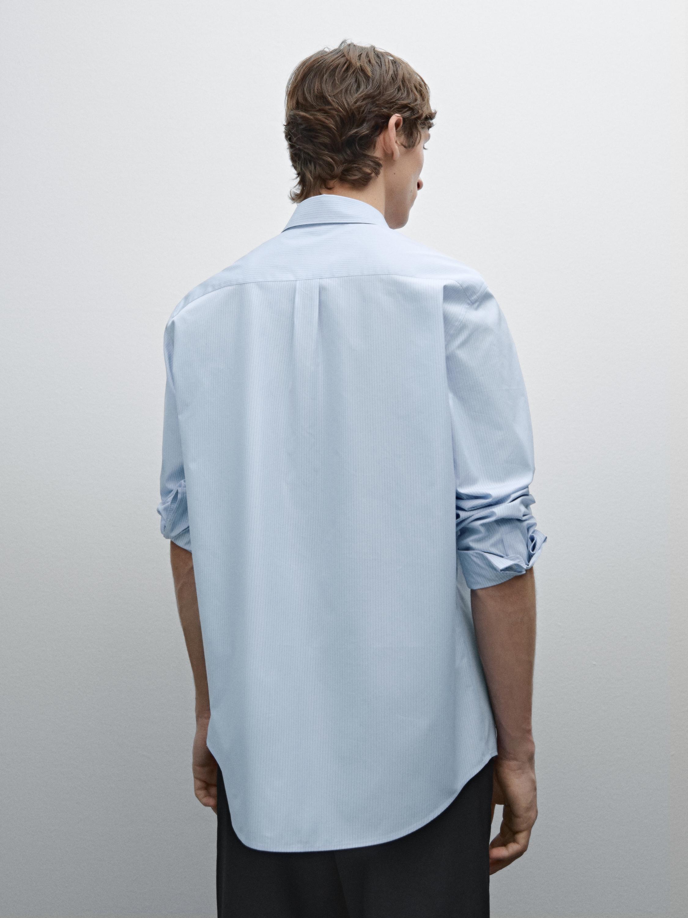Gestreiftes Hemd aus Baumwollmischgewebe im Regular-Fit