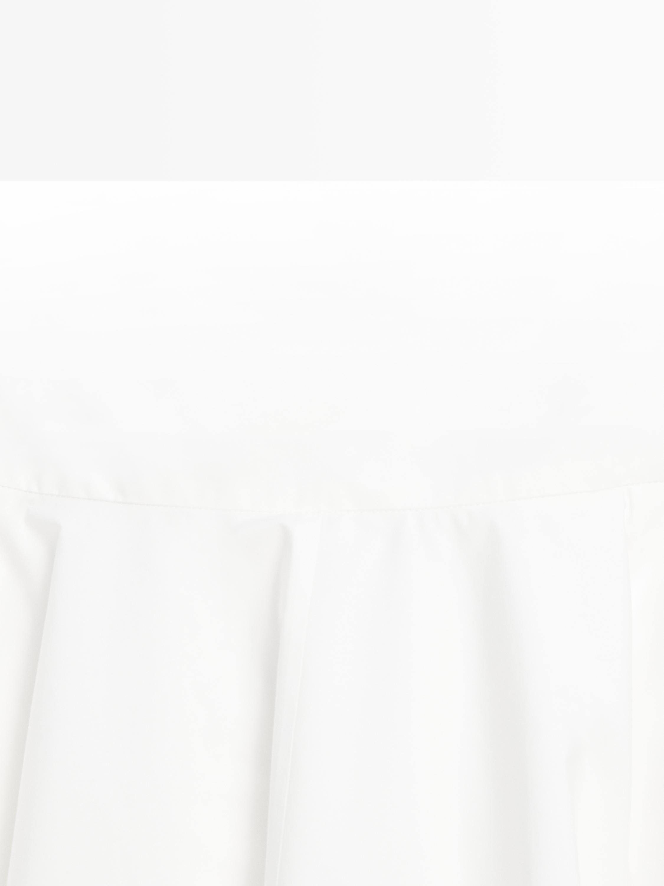 100% cotton midi skirt with yoke detail — WHITE